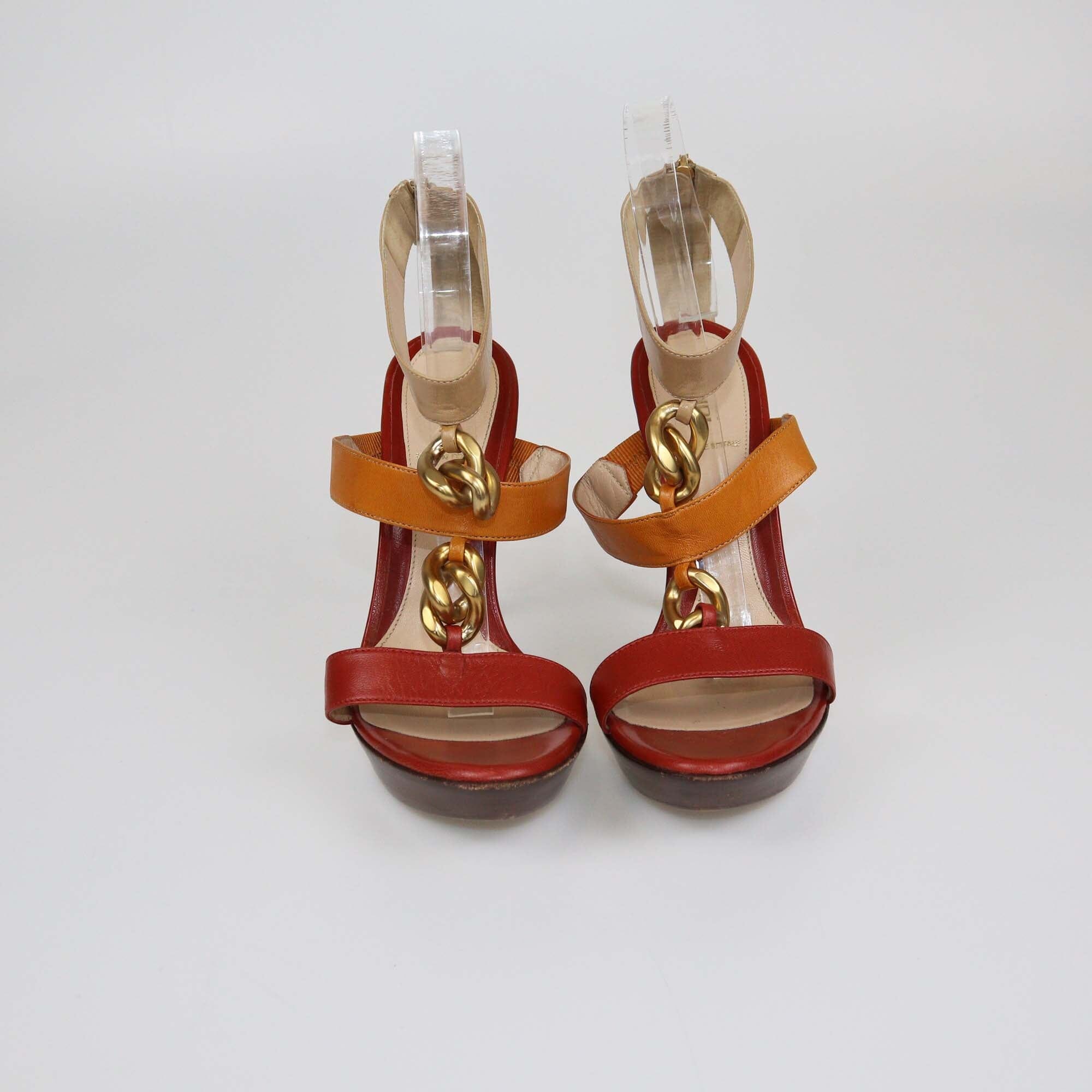 Fendi Multicolor Chain Sandals Womens Fendi