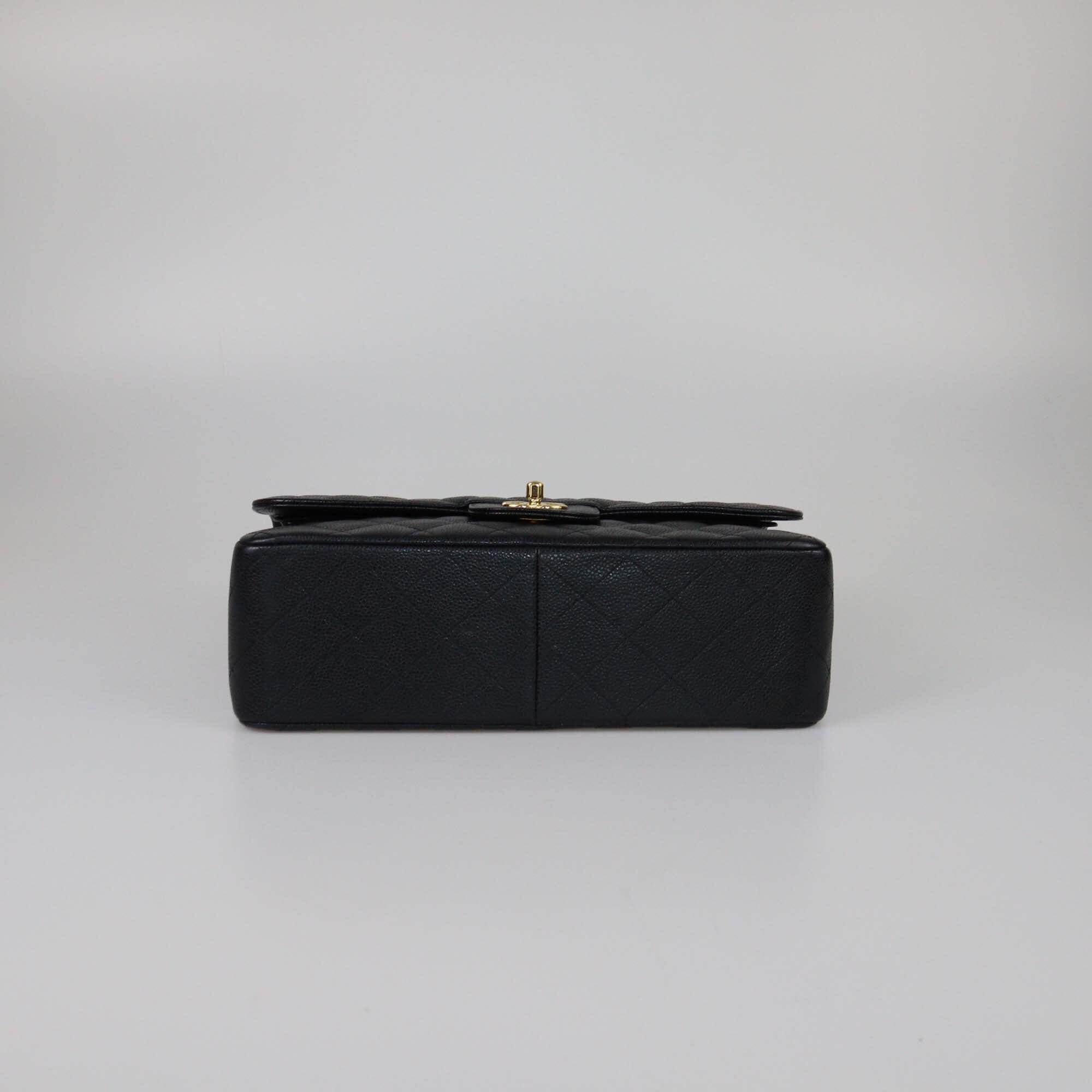 Chanel Black Caviar Jumbo Classic Double Flap Bag Womens Chanel