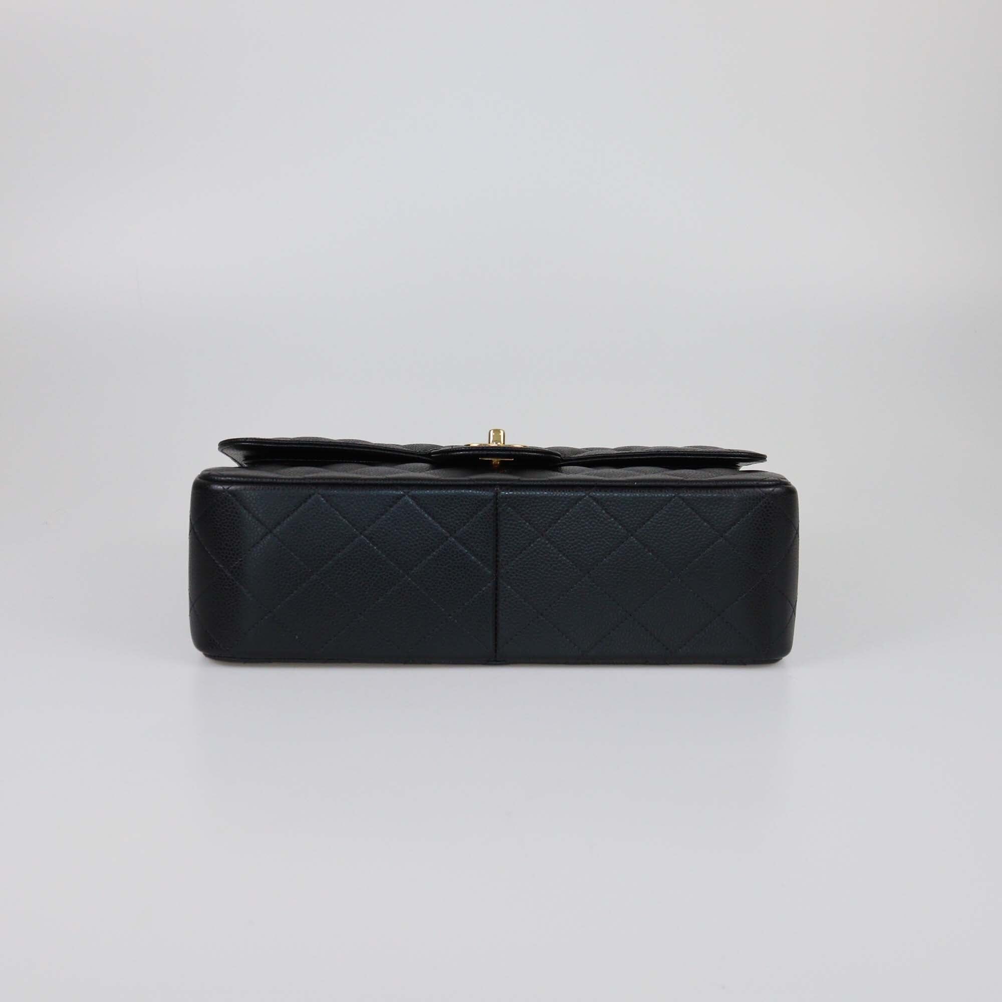 Chanel Black Caviar Jumbo Classic Double Flap Bag Womens Chanel