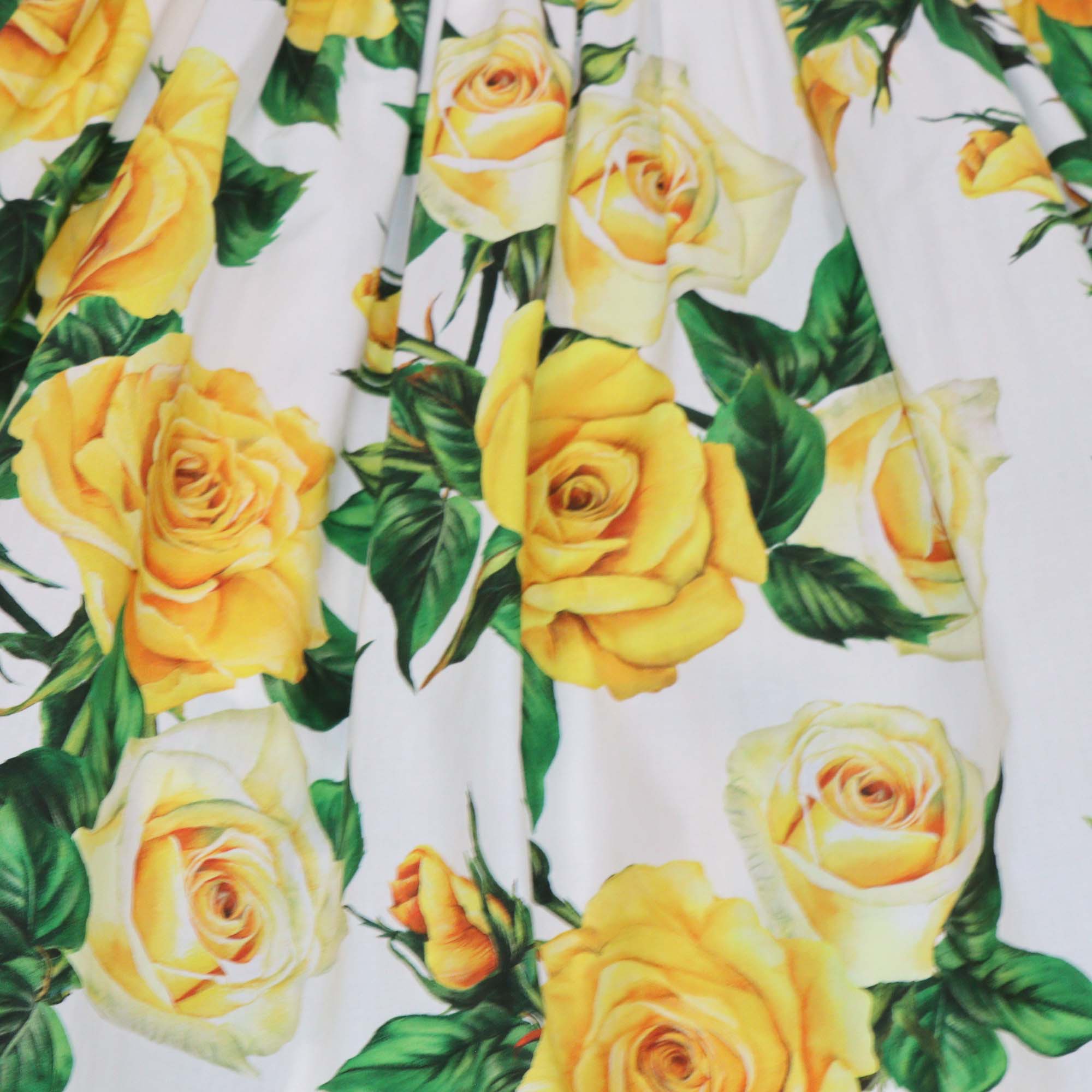Dolce & Gabbana Kids Yellow/White Cotton Floral Print Sleeveless Dress