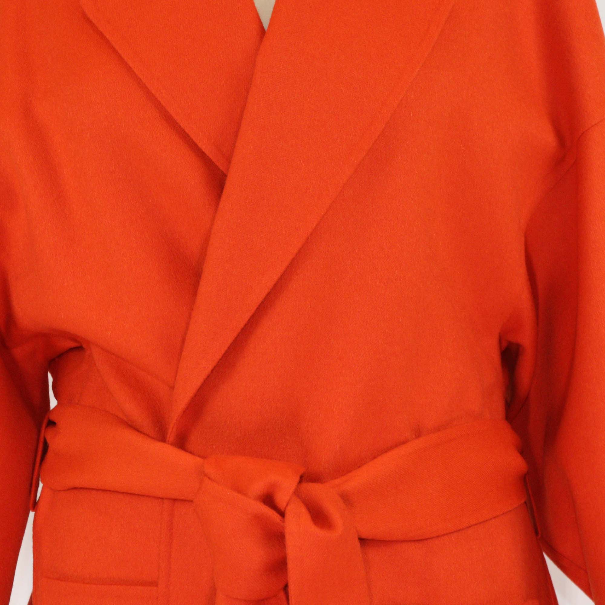 Loewe Orange Wool & Cashmere Blend Belted Trench Coat