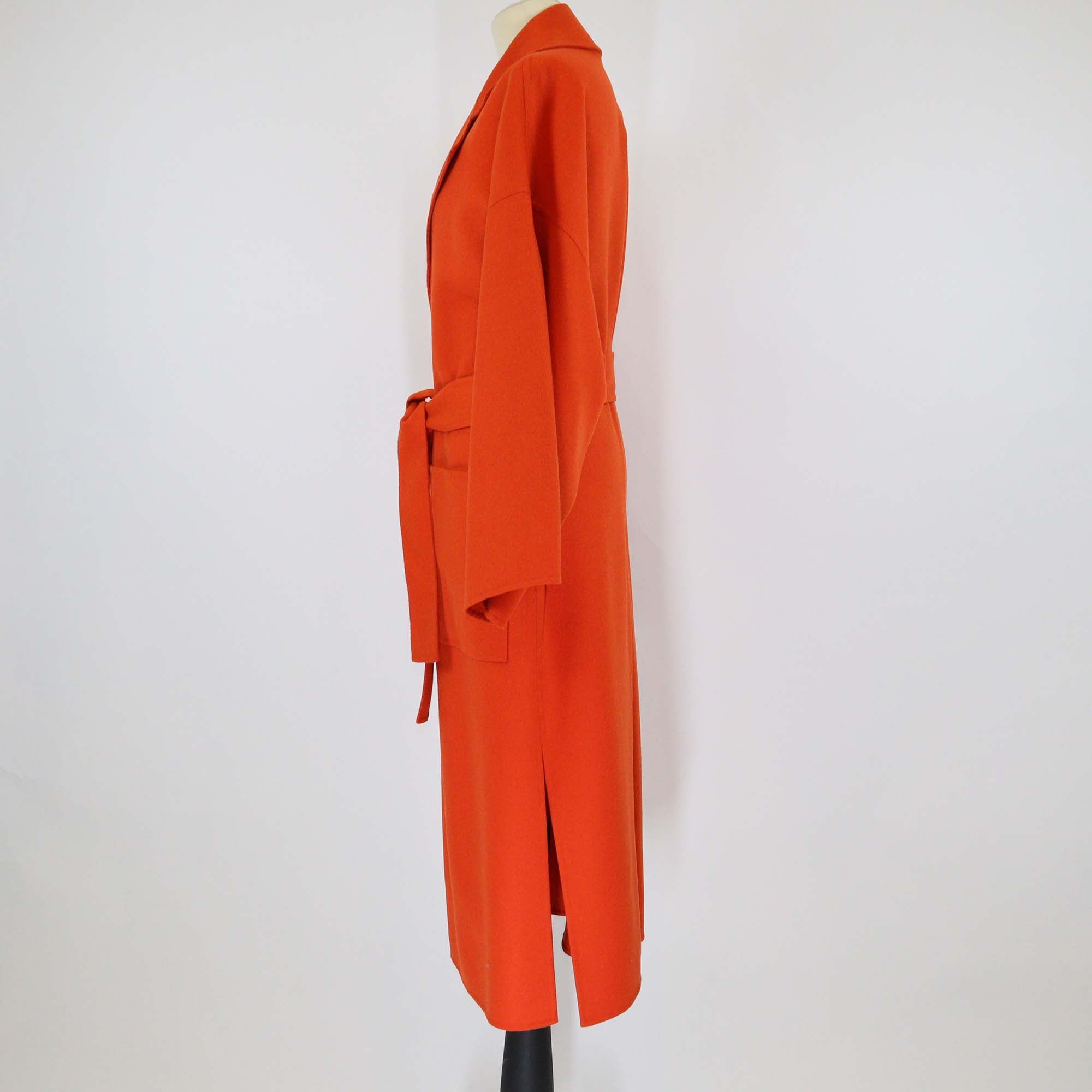 Loewe Orange Wool & Cashmere Blend Belted Trench Coat