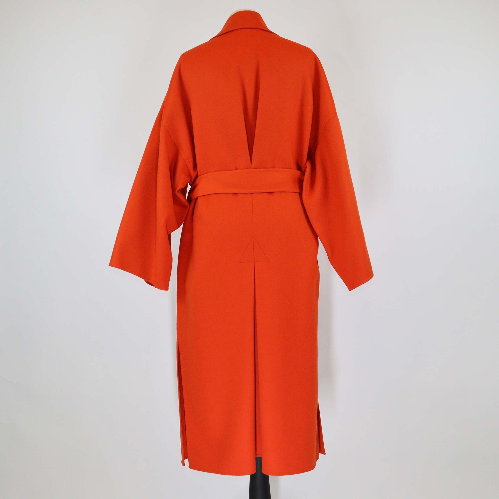 Loewe Orange Wool & Cashmere Blend Belted Trench Coat