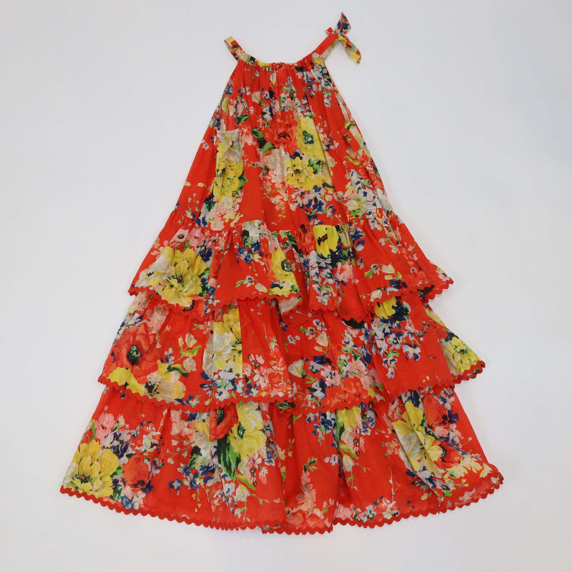 Zimmermann Kids Multicolor Cotton Cotton Floral Tiered Dress