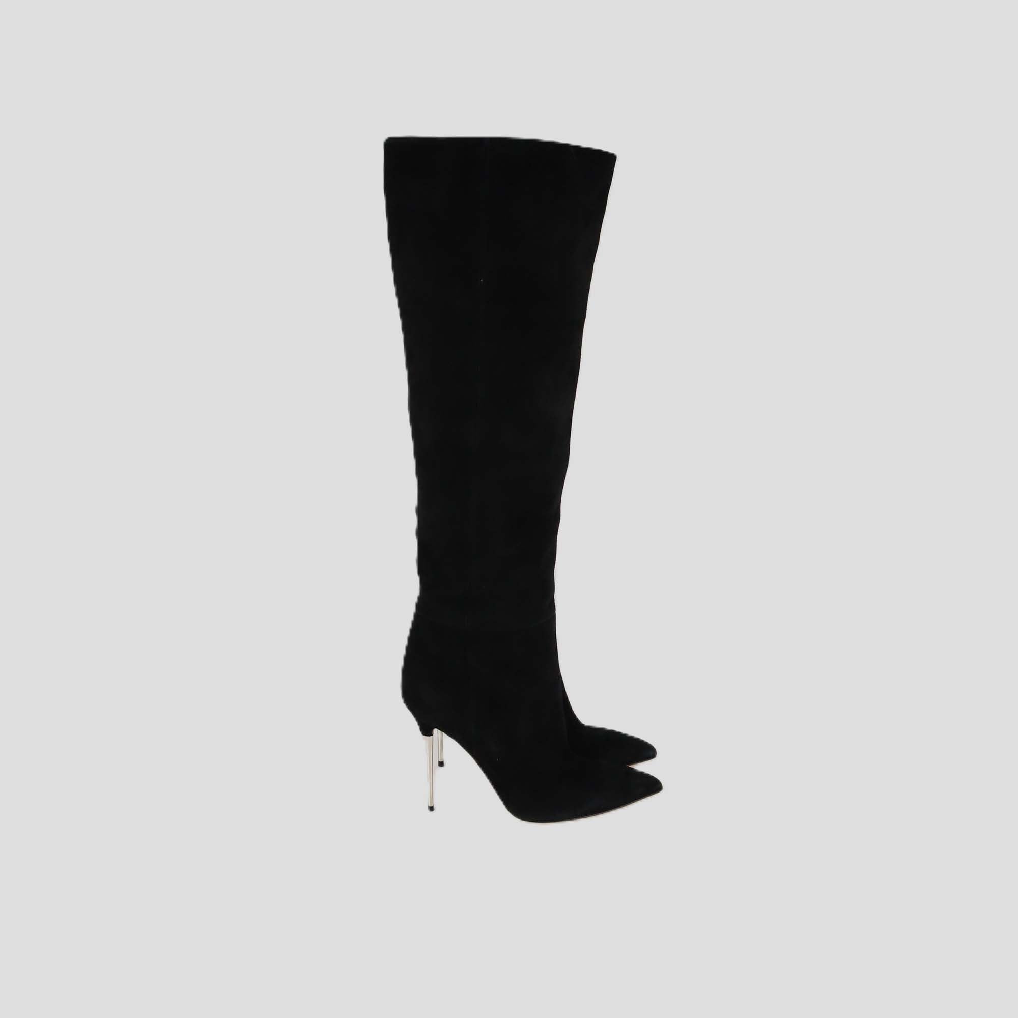 Paris Texas Black Suede Knee High Boots