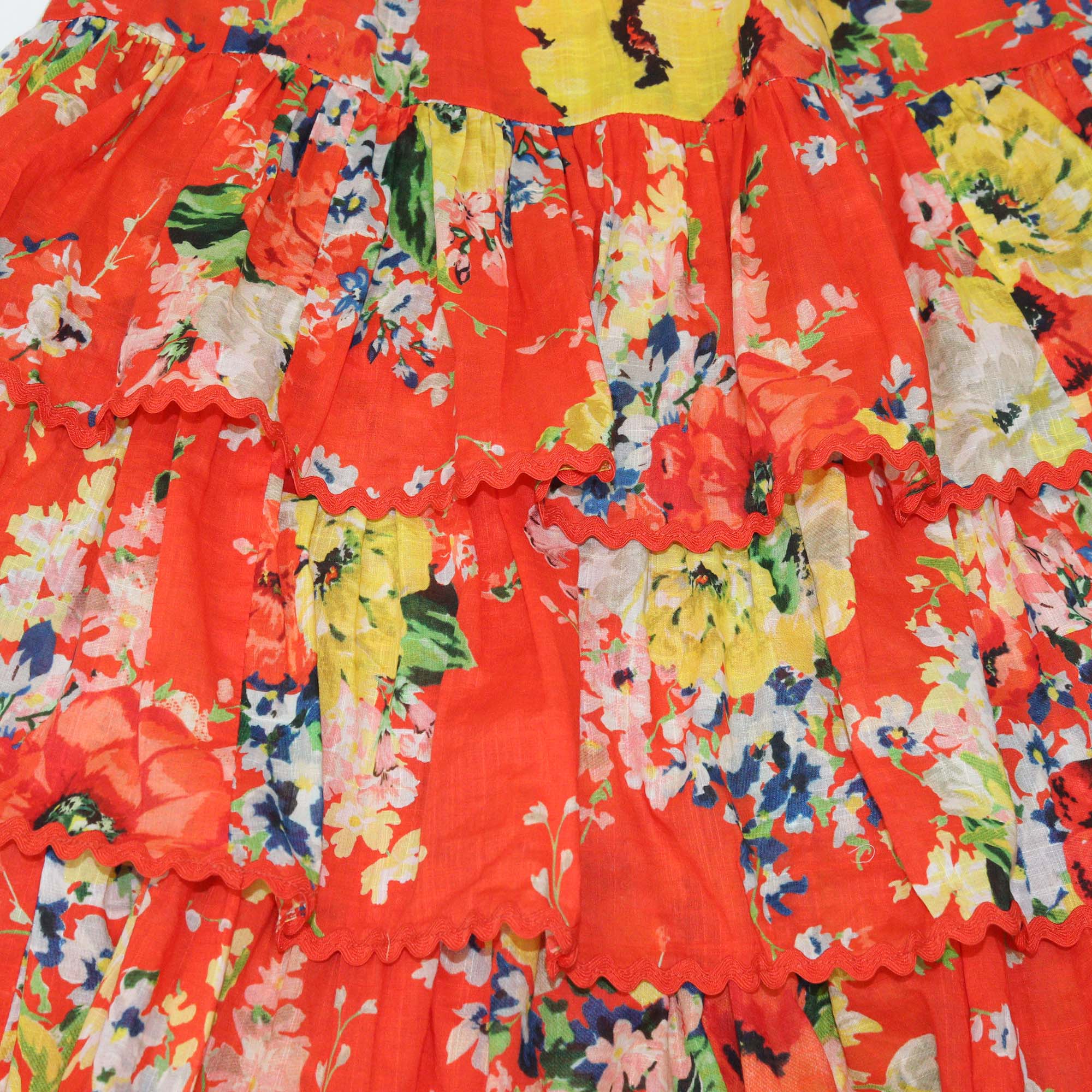 Zimmermann Kids Multicolor Cotton Cotton Floral Tiered Dress