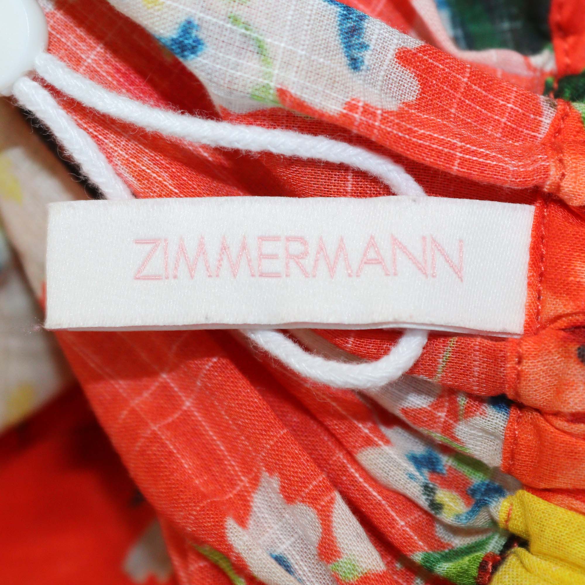 Zimmermann Kids Multicolor Cotton Cotton Floral Tiered Dress