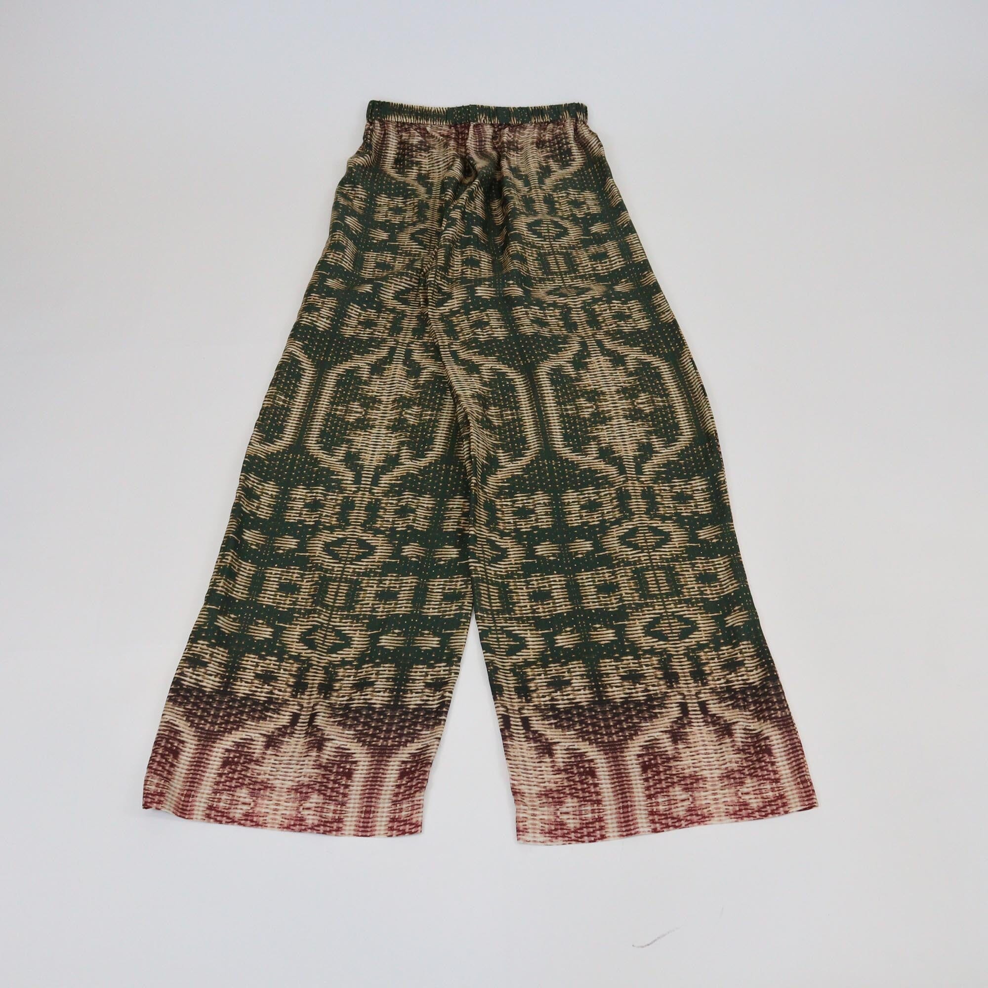 Biyan Green/Burgundy Graphic Print Wide Leg Trouser Womens Biyan