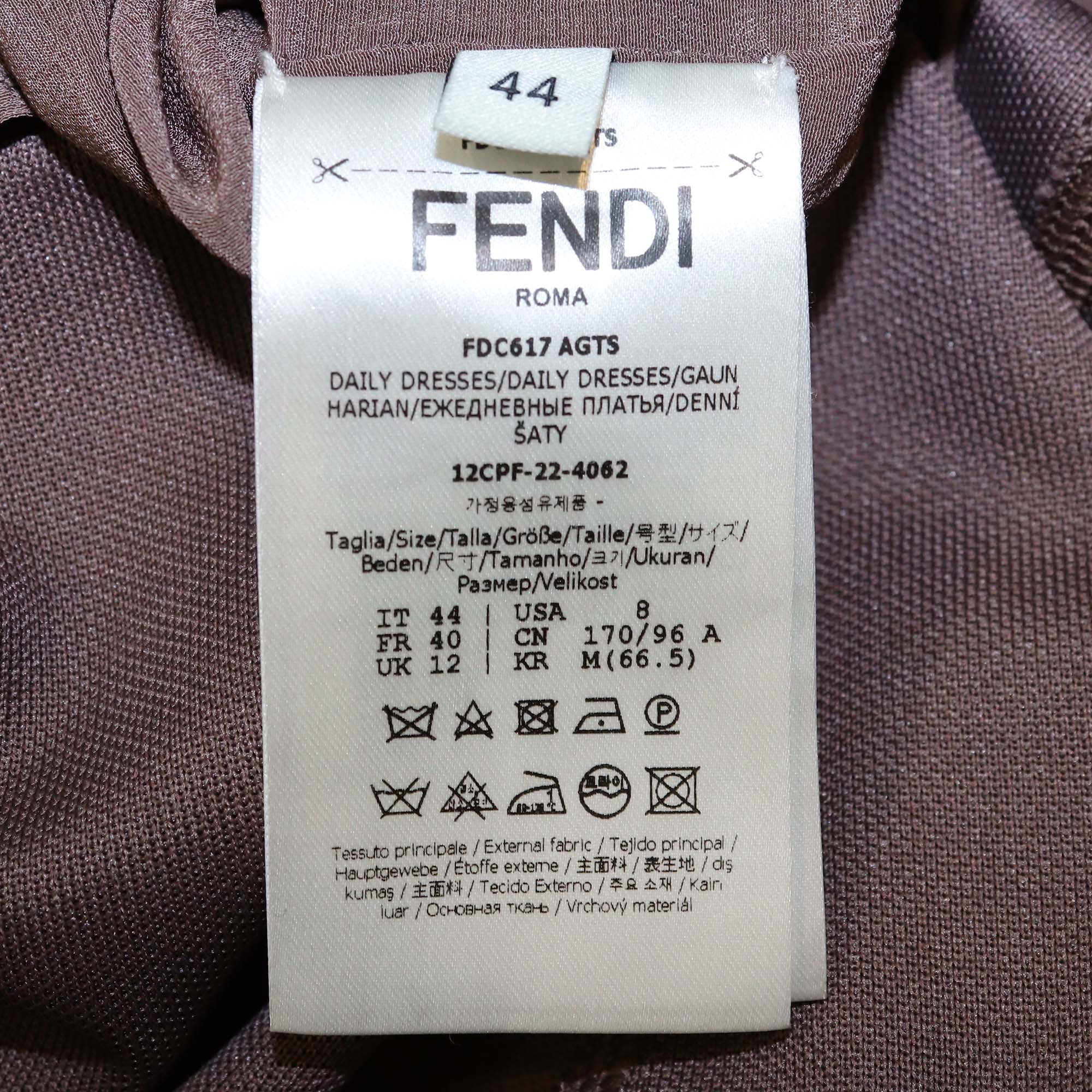 Fendi Brown Jersey Bodycon Dress