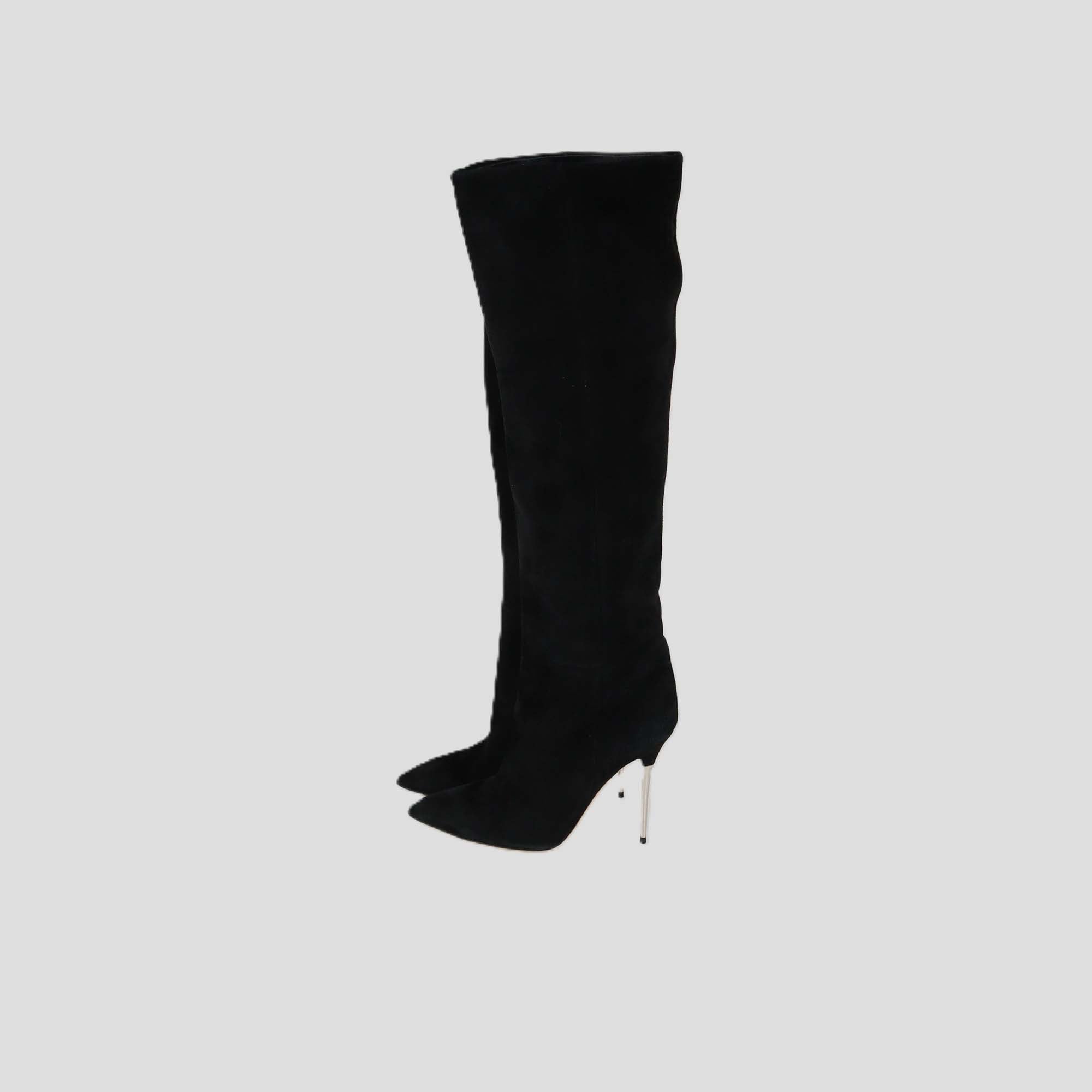 Paris Texas Black Suede Knee High Boots