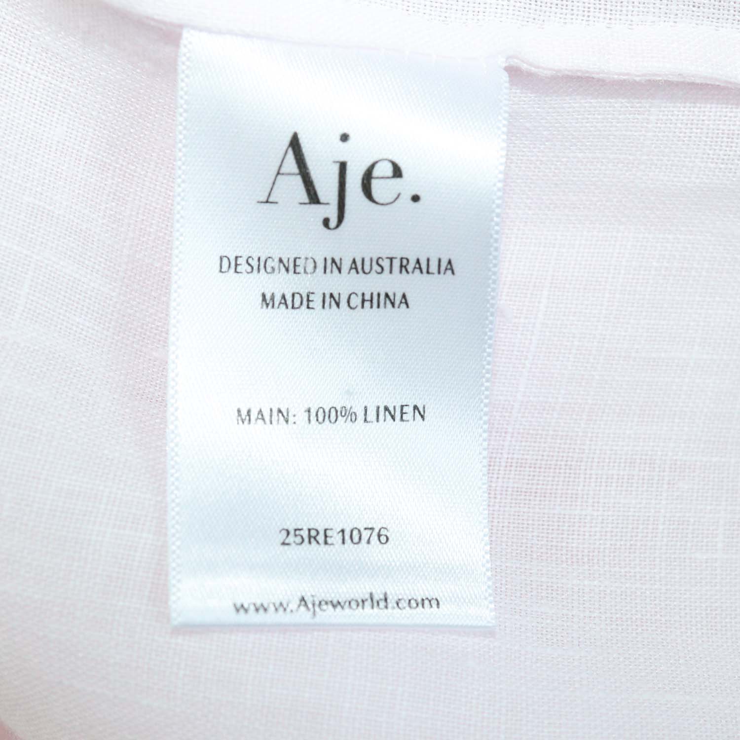 Aje Light Pink Linen Embroidered Neoma Pocket Long Sleeve Shirt
