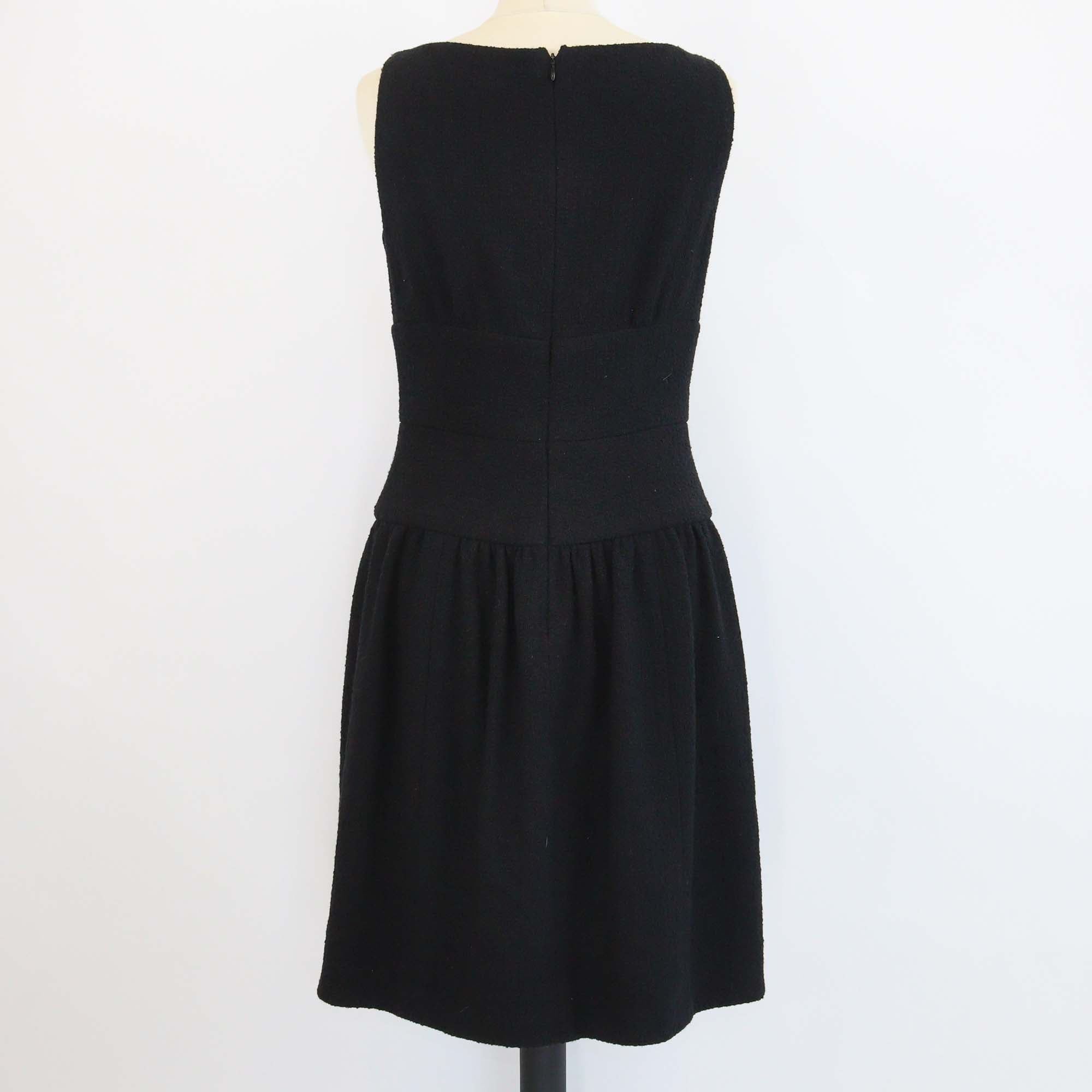 Chanel Black Tweed CC Sleeveless Midi Dress