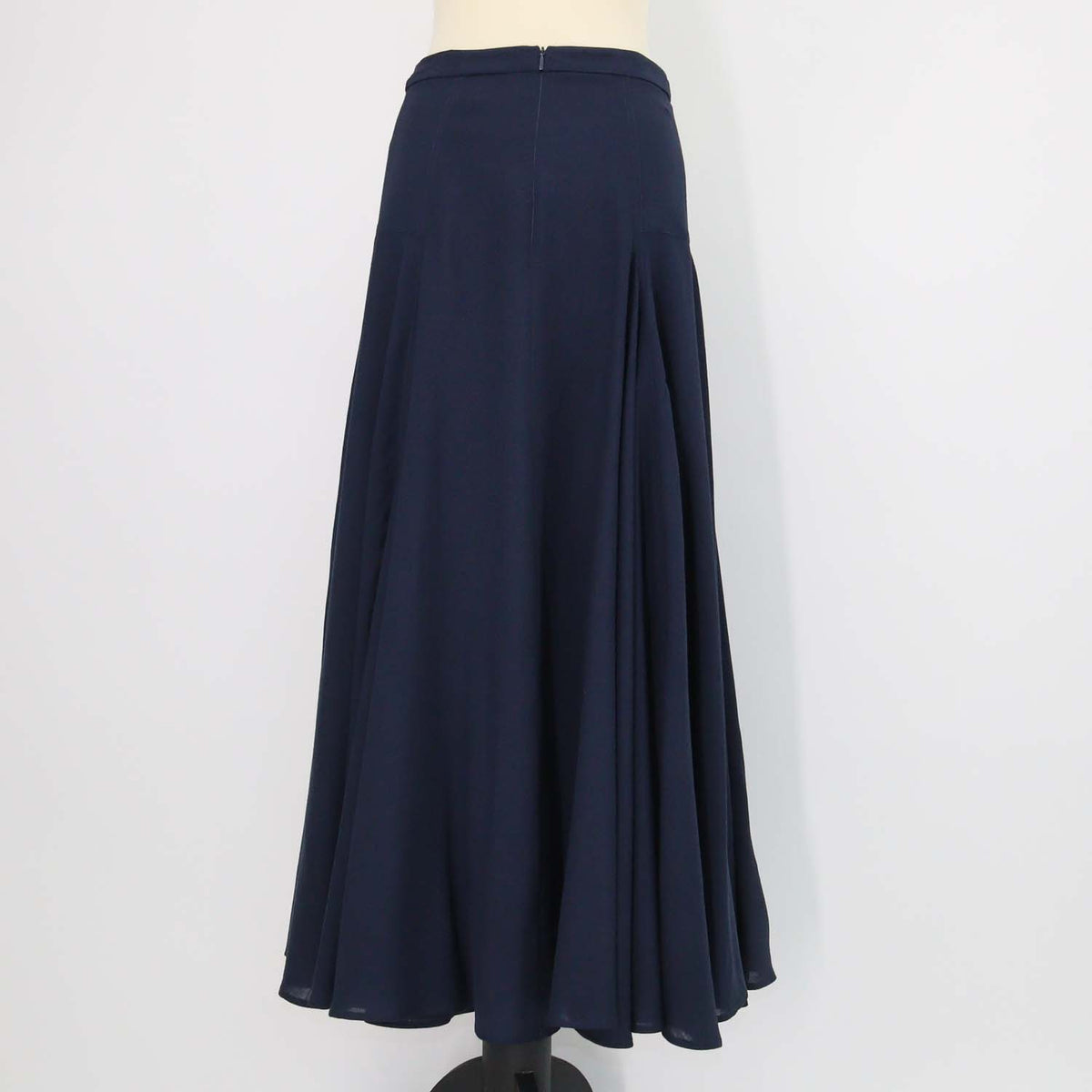 Loro Piana Deep Blue Wool Flavia Midi Skirt