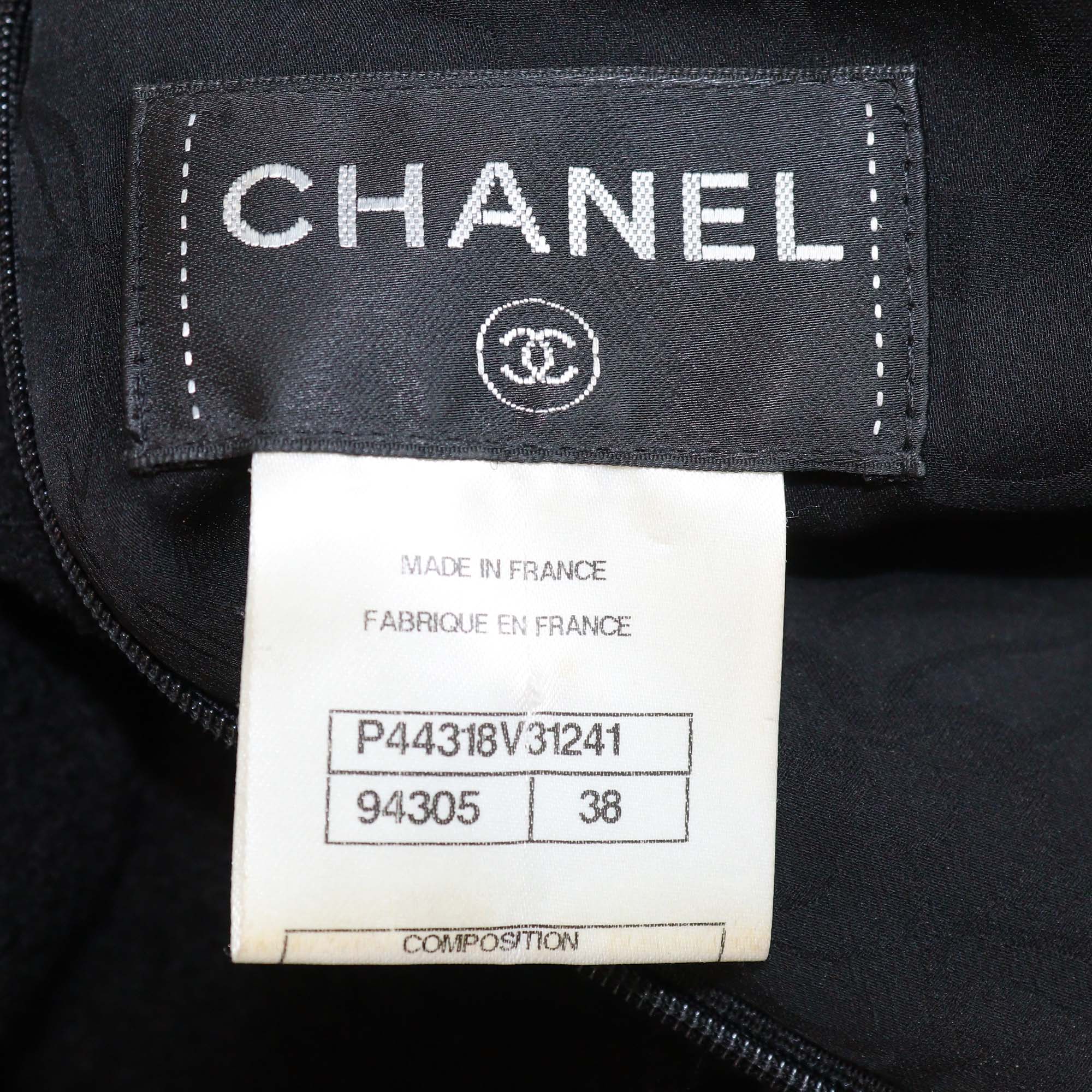 Chanel Black Tweed CC Sleeveless Midi Dress