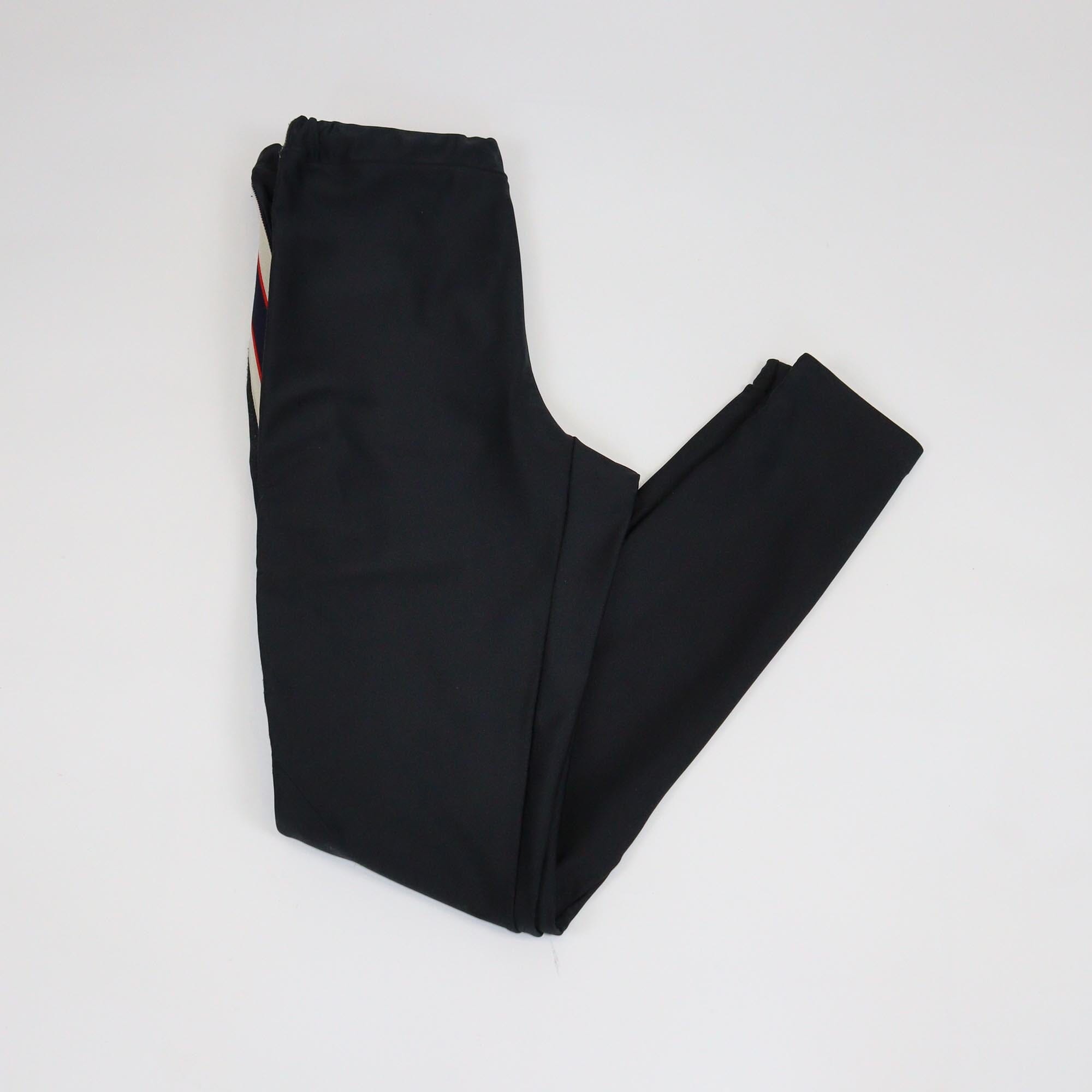 Gucci Black Side Striped Trim Jersey Leggings Womens Gucci
