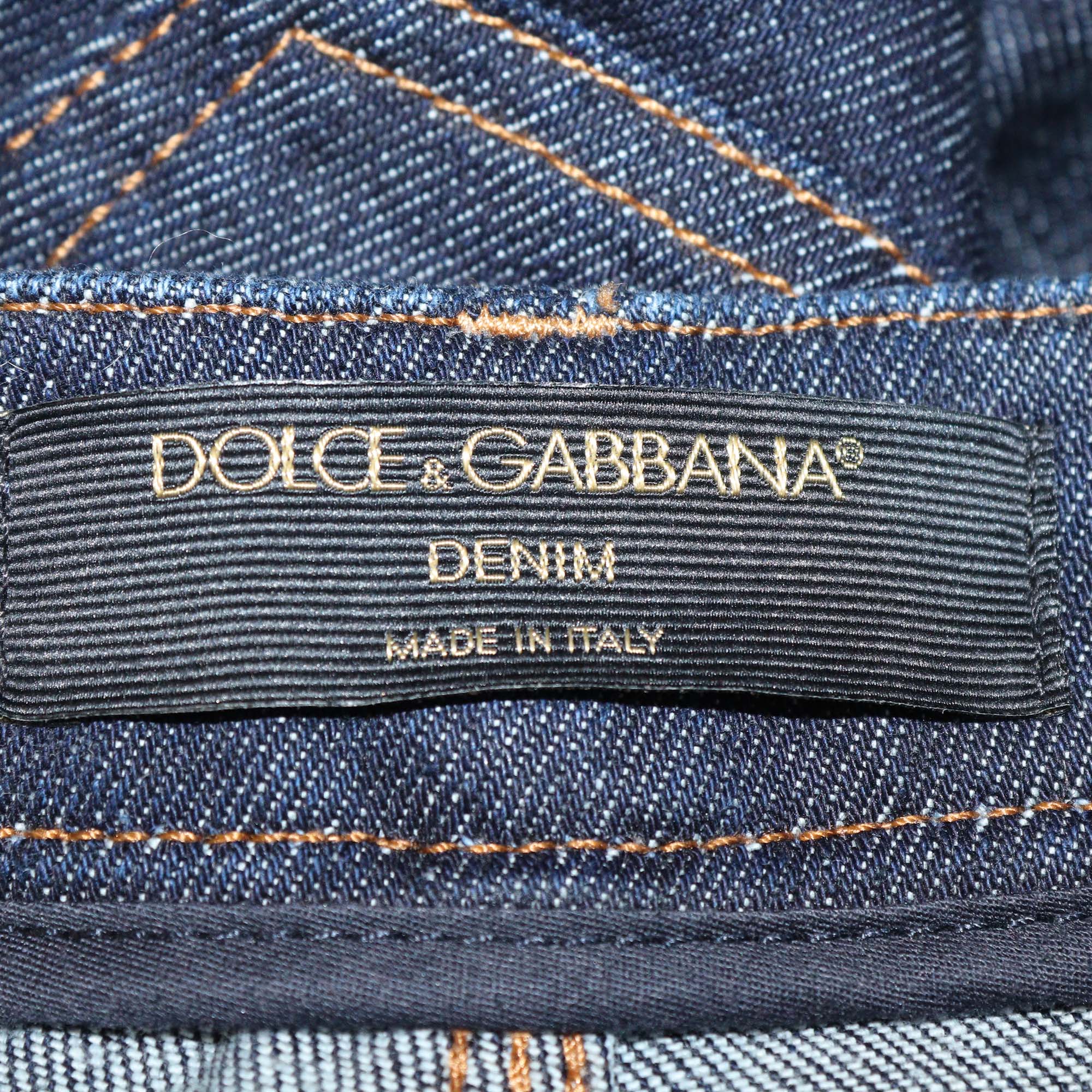 Dolce & Gabbana Dark Blue Denim Flared Pants