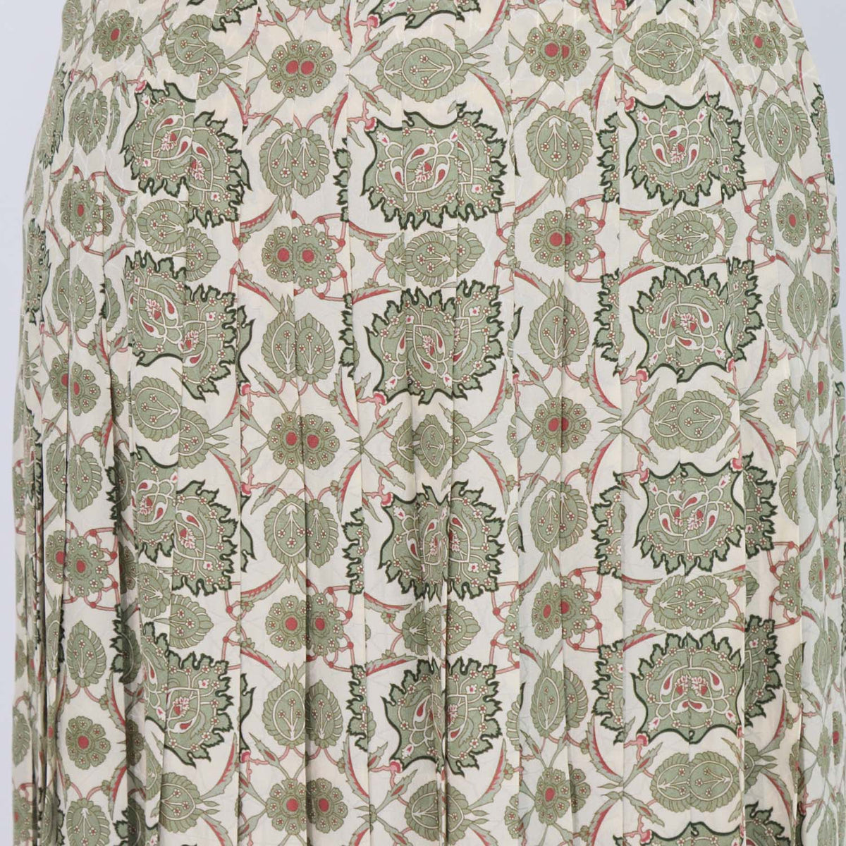 Loro Piana Green Silk Flower Echoes Print Clea Skirt