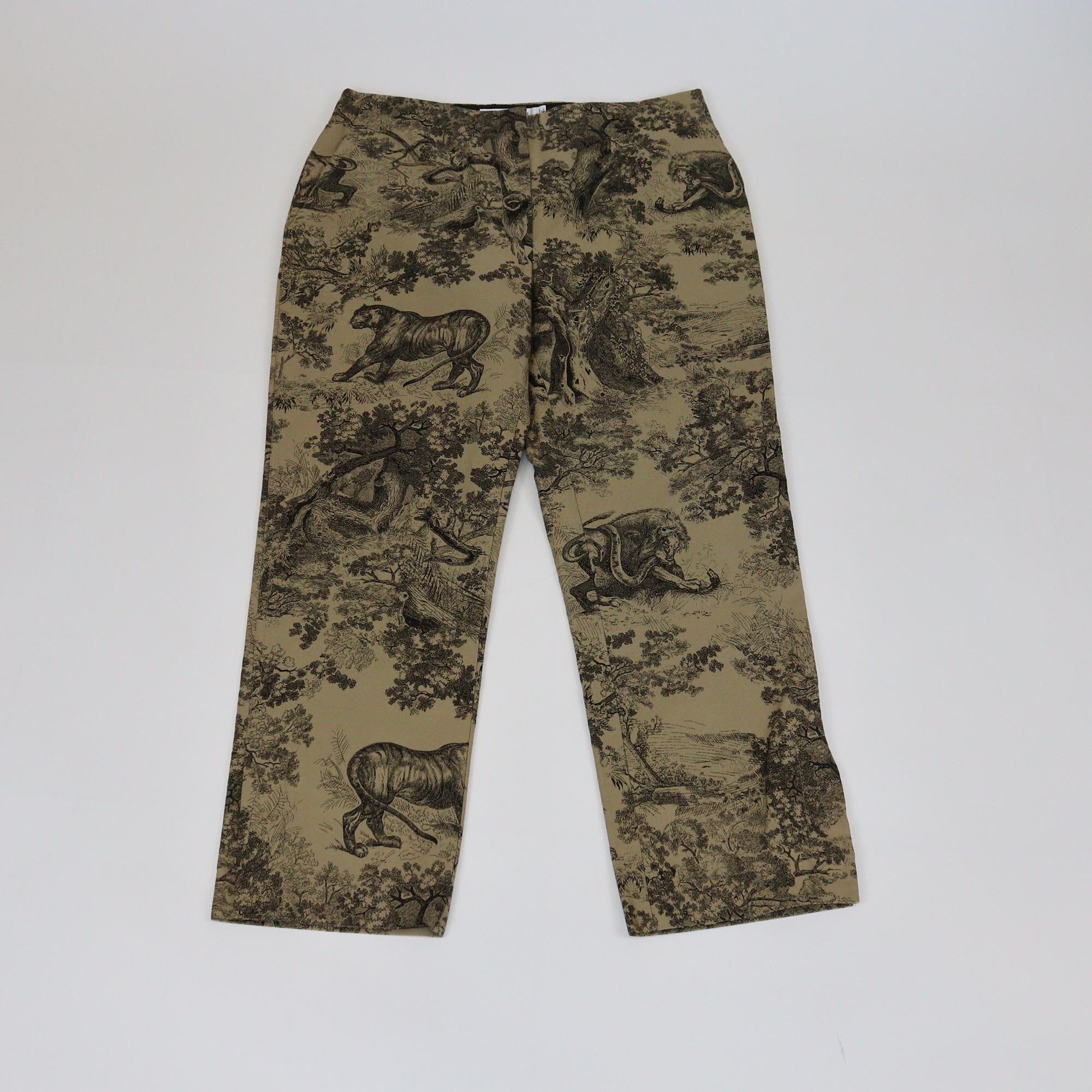 Christian Dior Khaki Toile De Juoy Straight Leg Pants Womens Christian Dior
