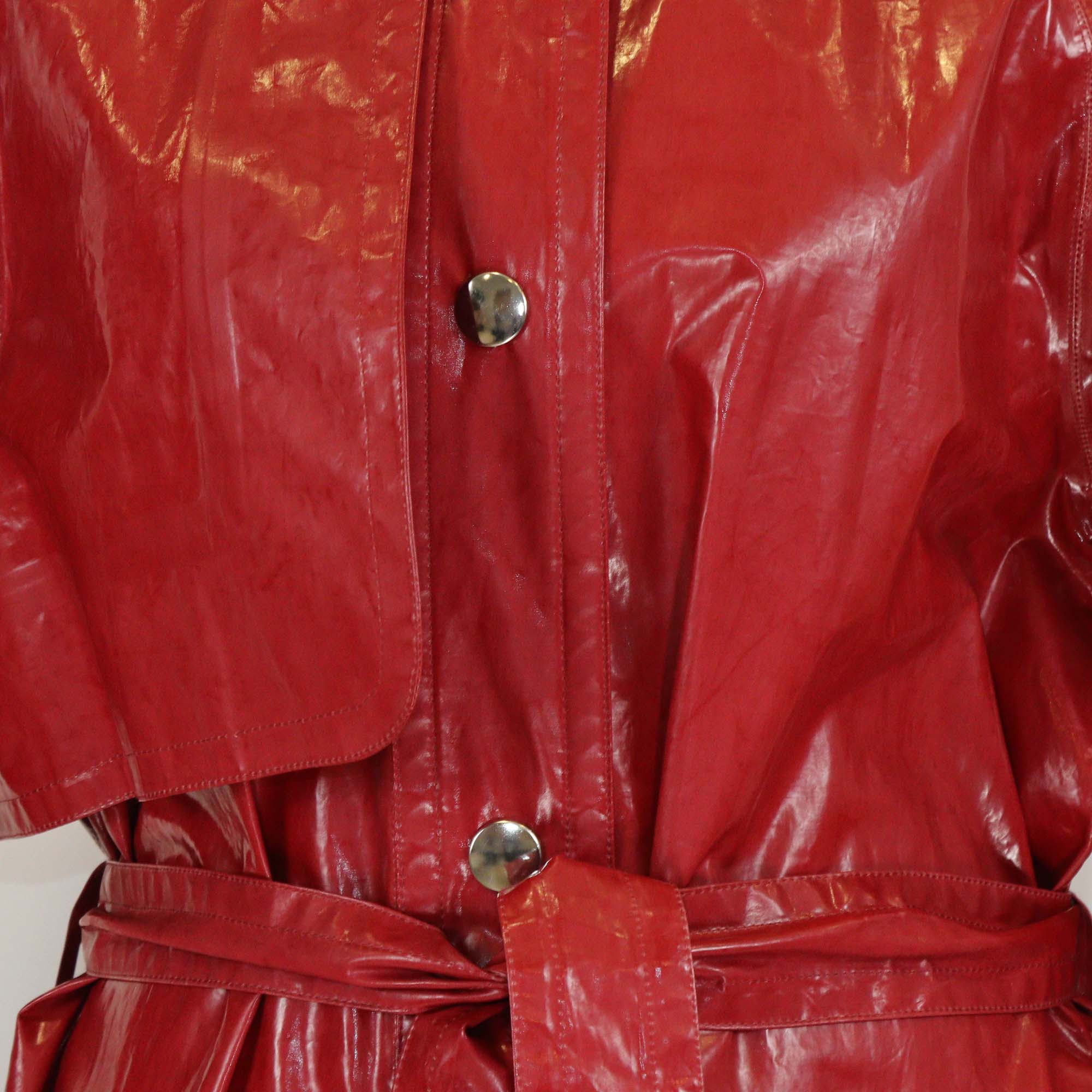 Isabel Marant Red Cotton Snap Button Front Abby Romy Trench Coat