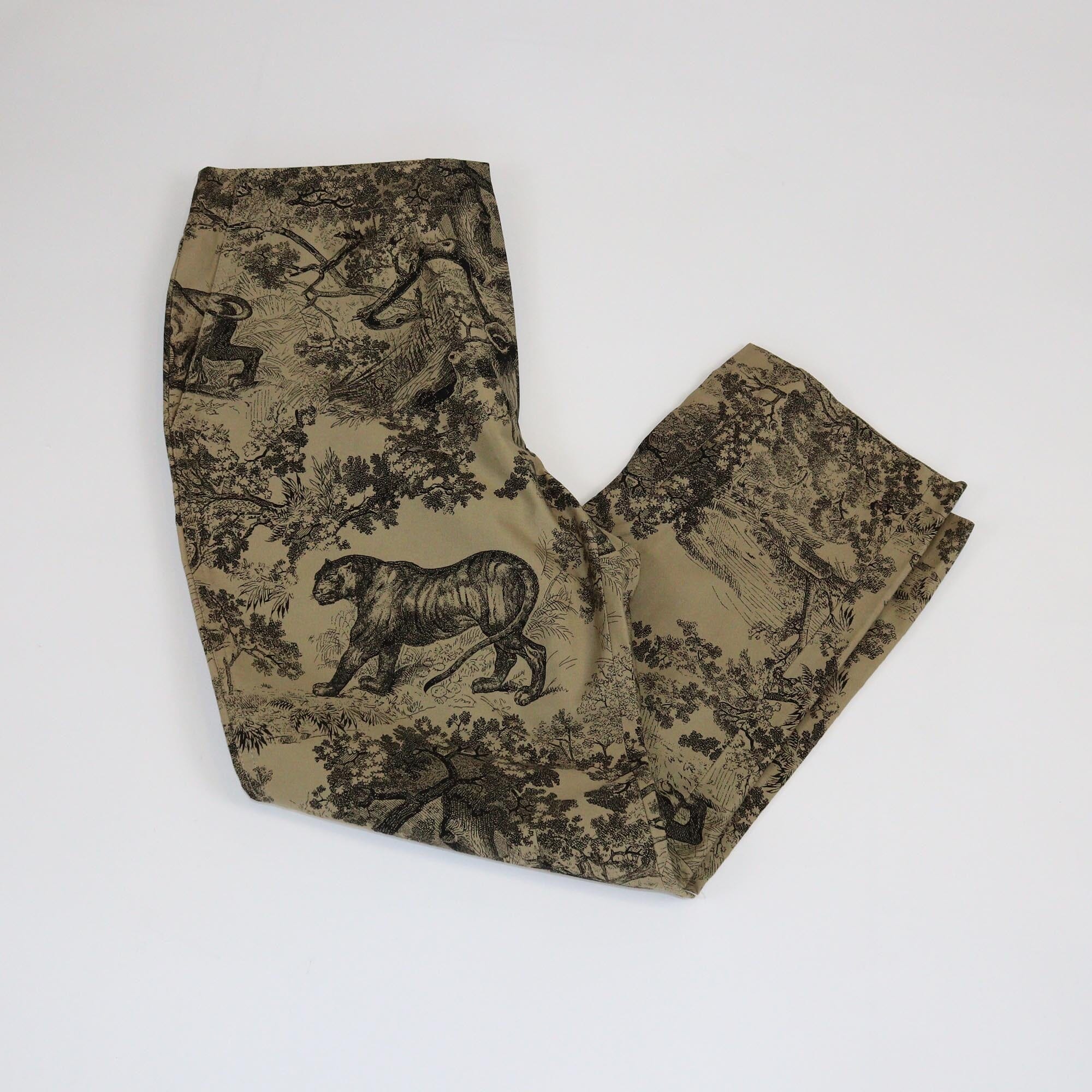 Christian Dior Khaki Toile De Juoy Straight Leg Pants Womens Christian Dior