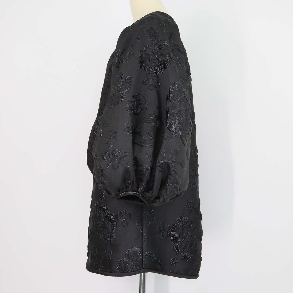 Arianne Black Floral Embroidered Puff Sleeve Good Luck Dress