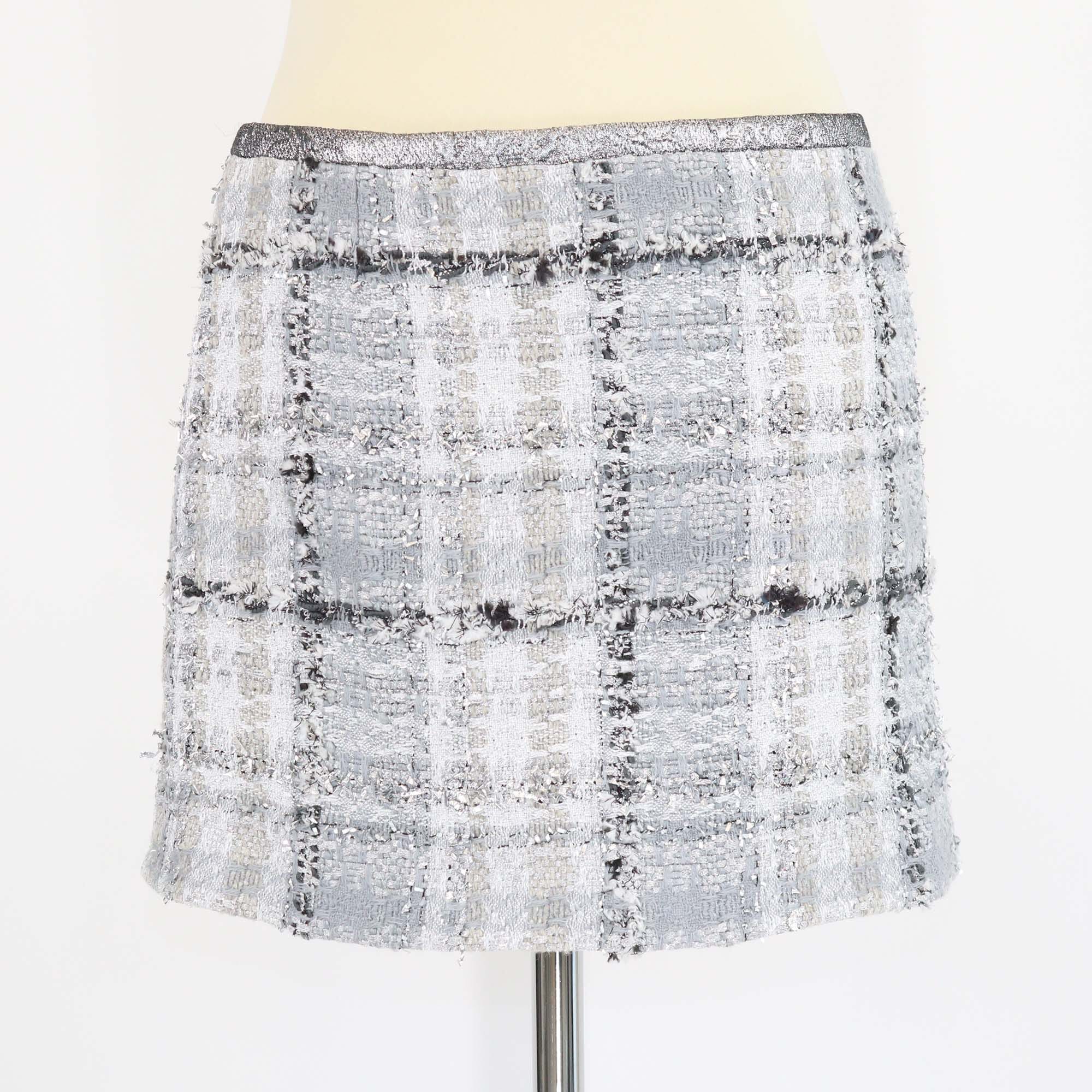 Dolce & Gabbana Metallic Grey Tweed Mini Skirt Womens Dolce & Gabbana