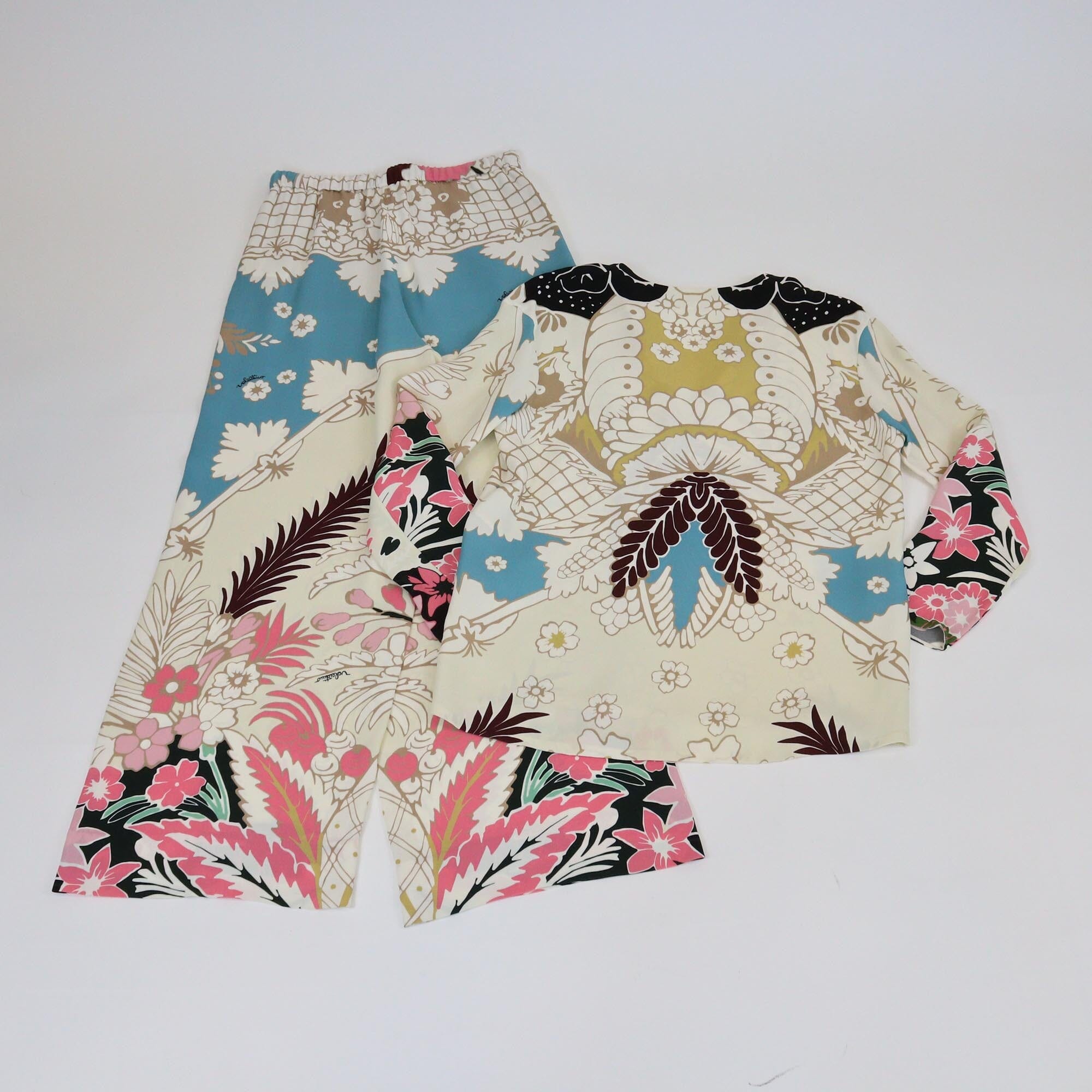 Valentino Multicolor Printed Blouse & Pants Set Womens Valentino