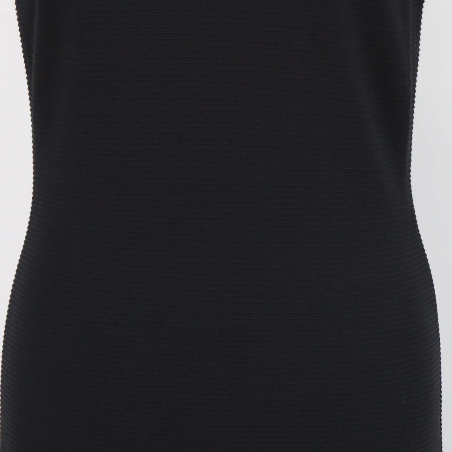 Chanel Black Blend Viscose Textured Tweed Trim Sleeveless Midi Dress
