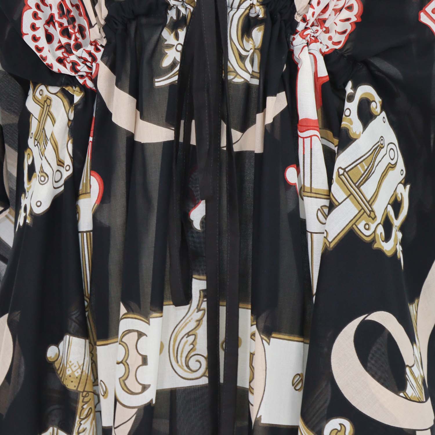 Hermes Black/Multicolor Cotton Ferronnerie Remix Beach Kaftan Dress