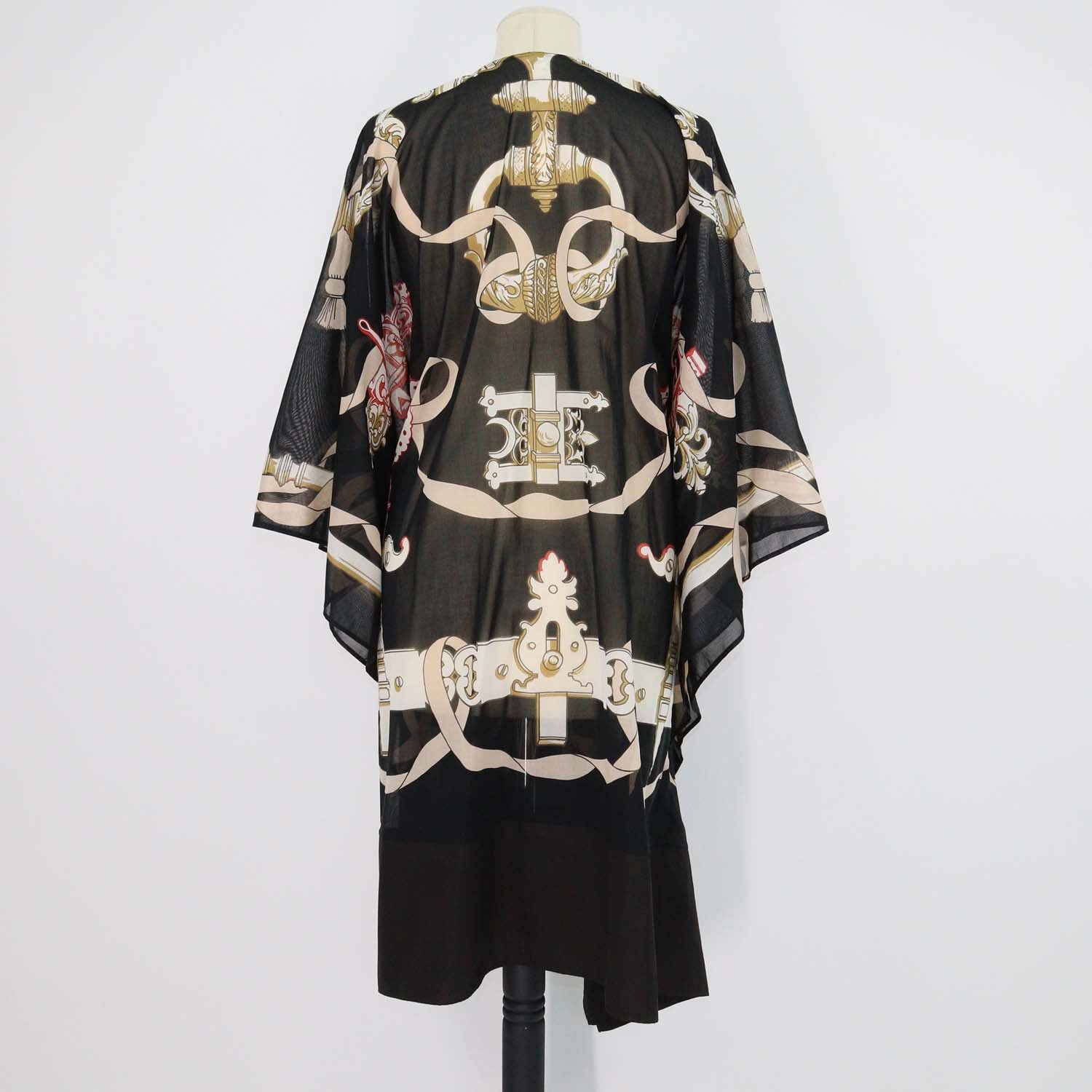 Hermes Black/Multicolor Cotton Ferronnerie Remix Beach Kaftan Dress