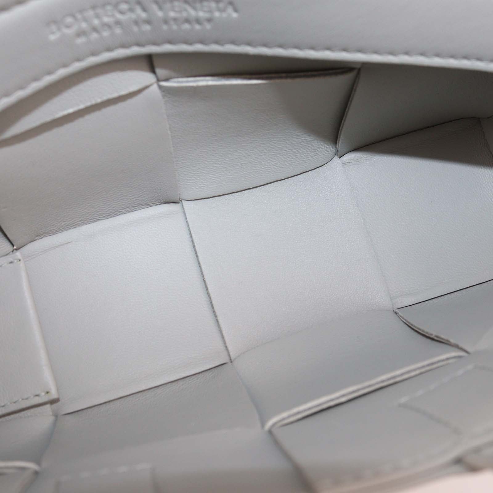 Bottega Veneta Grey Intreccio Leather Mini East/West Arco Tote