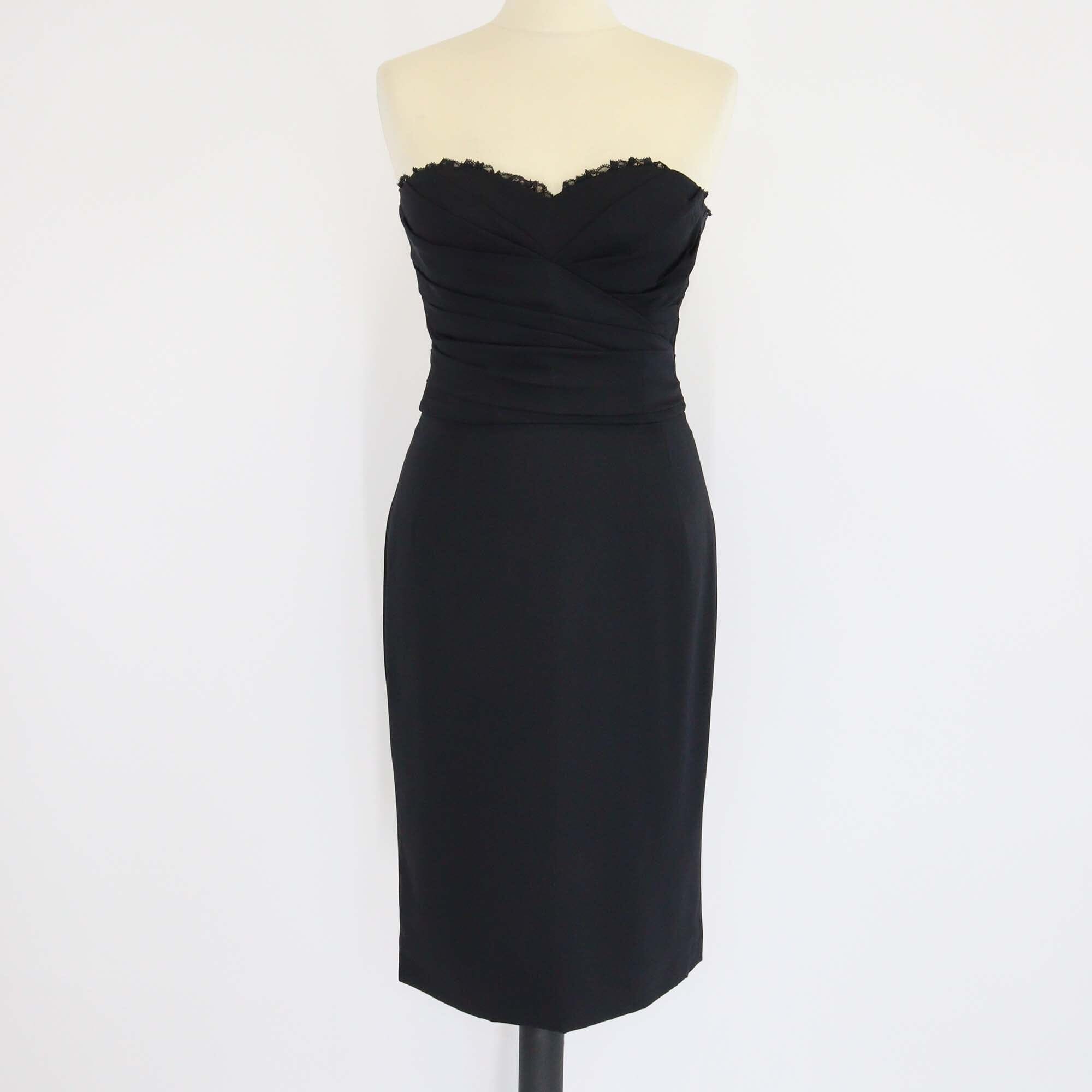 Dolce & Gabbana Black Silk Blended Strapless Dress Womens Dolce & Gabbana