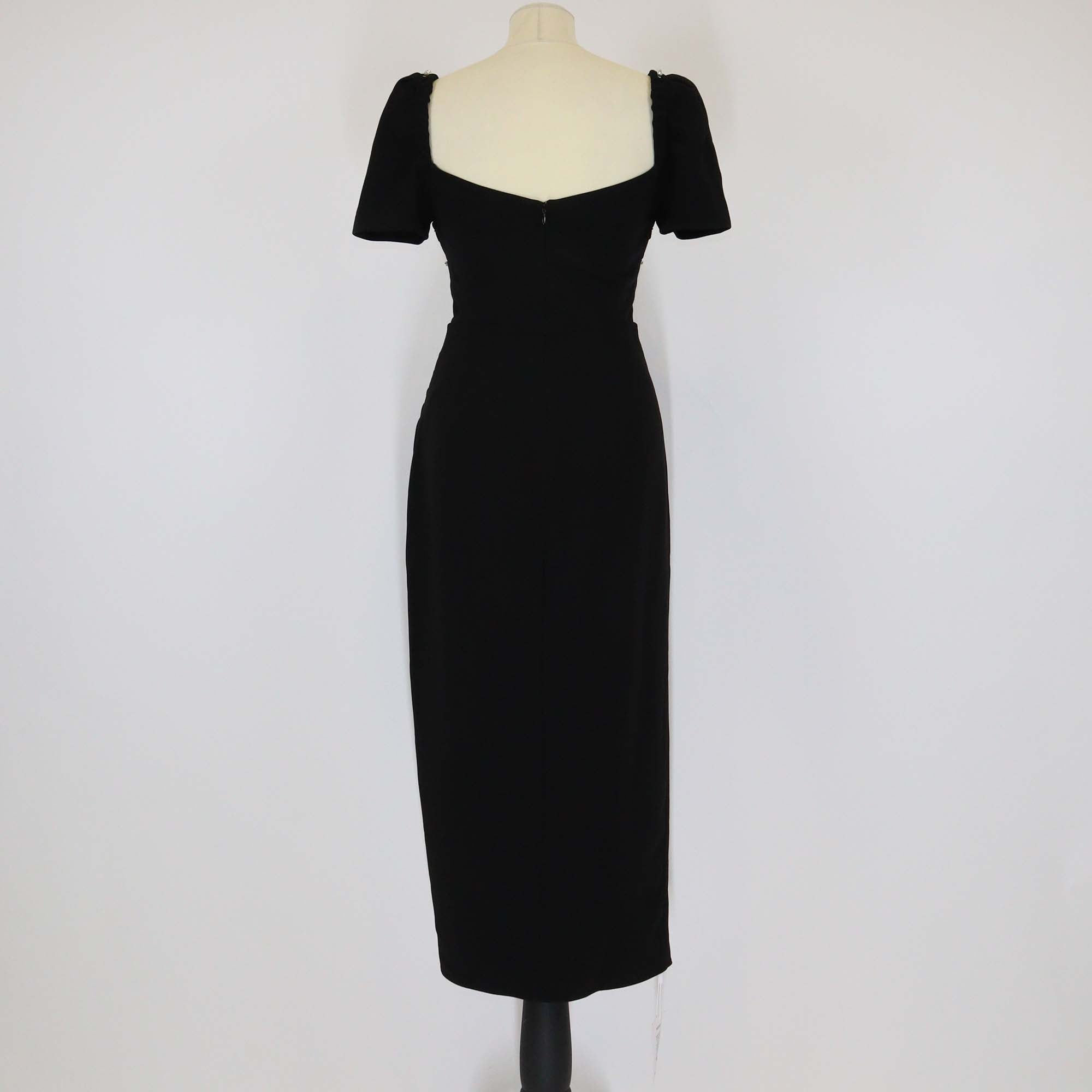 Self-Portrait Black Diamante Bust Midi Dress