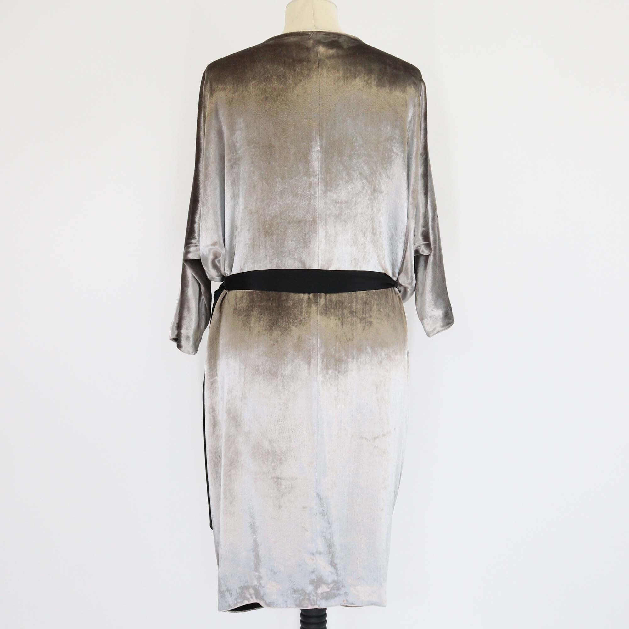 Diane Von Furstenberg Grey Velvet Grano Wrap Dress Womens Diane Von Furstenberg