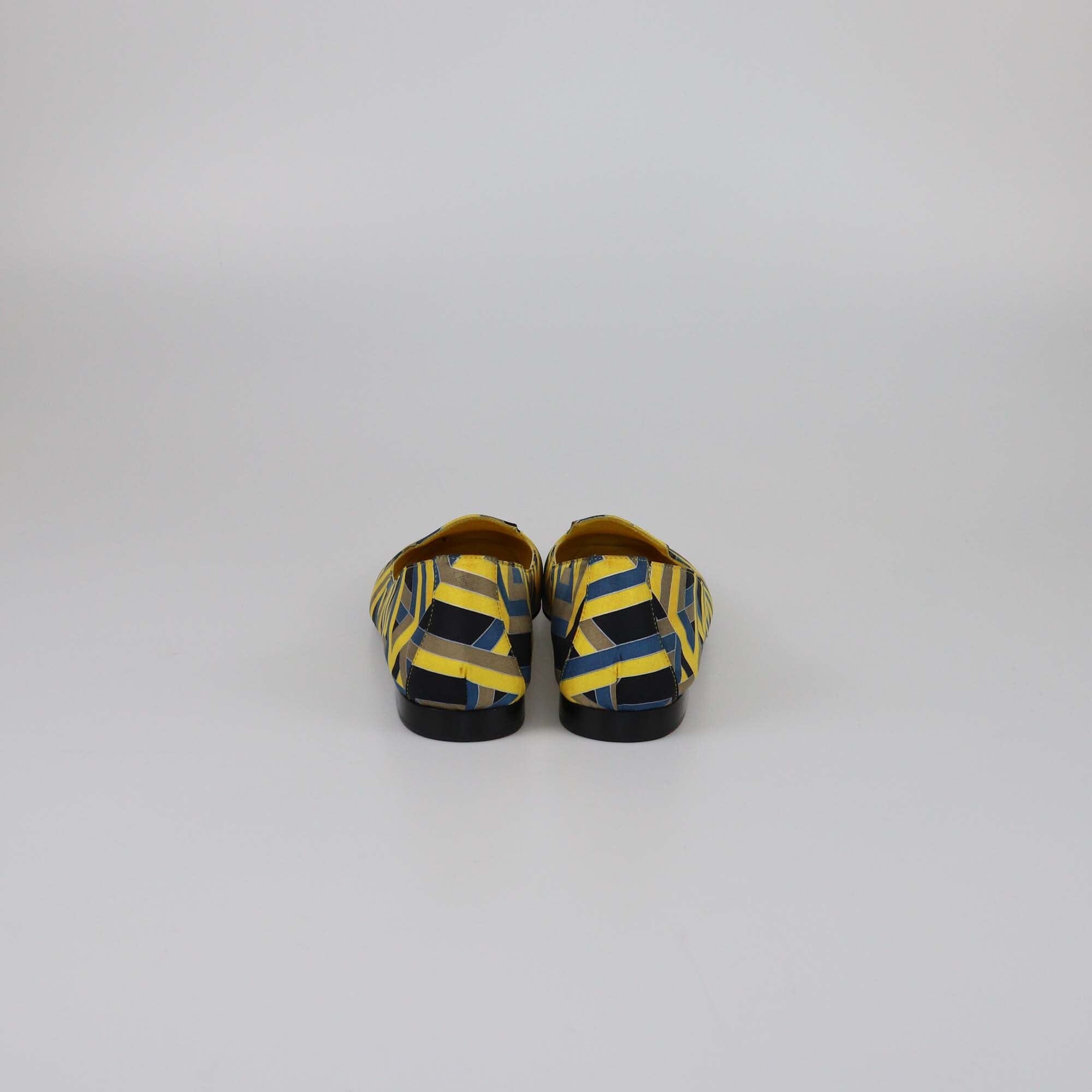 Hermes Multicolor Pattern Print Flats Womens Hermes