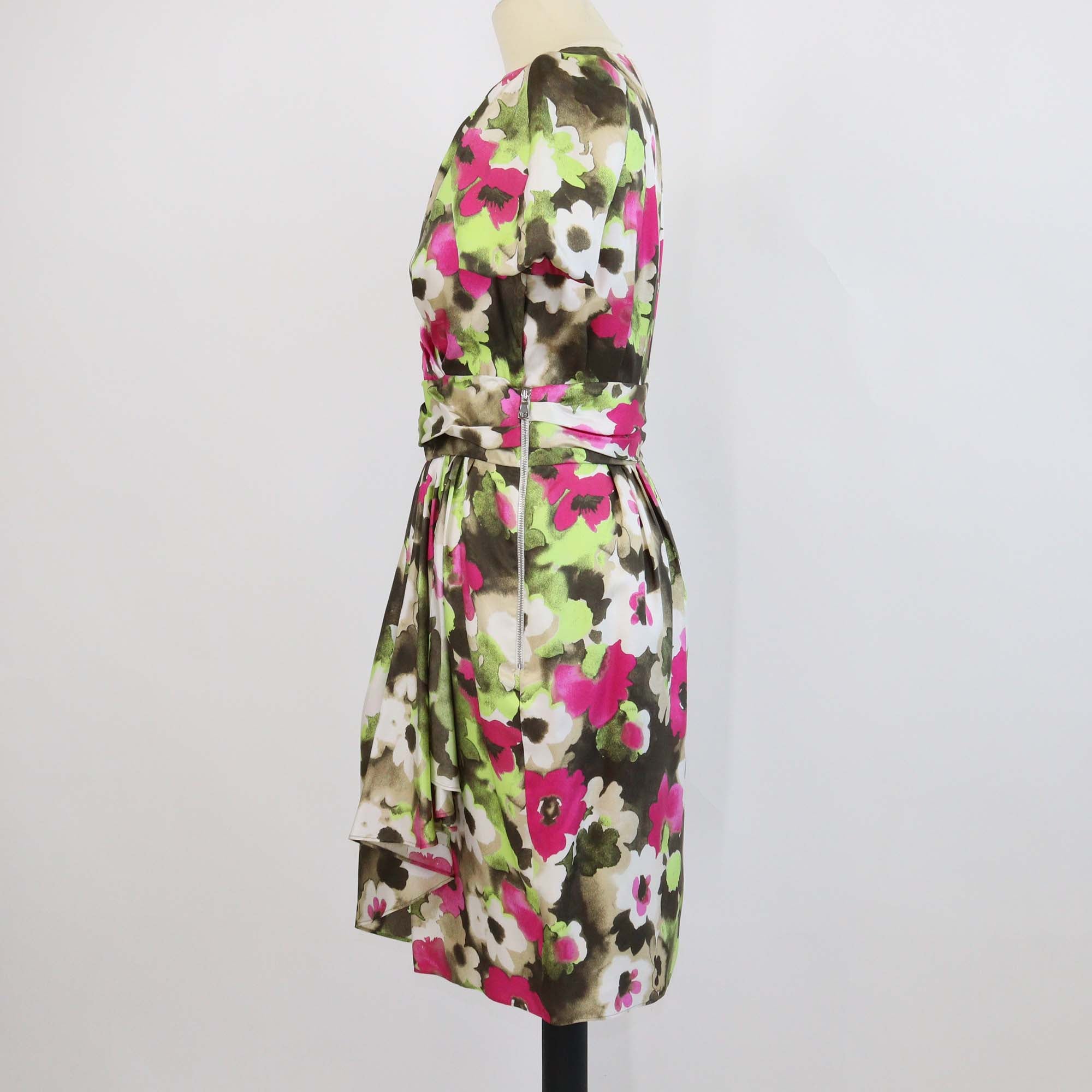 Moschino Cheap and Chic Multicolor Silk Floral Mini Dress