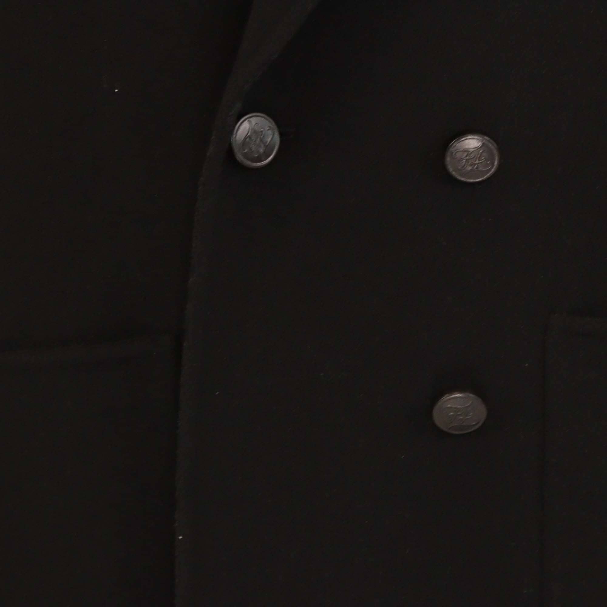 Fendi Black/Grey Wool & Silk Long Coat Womens Fendi