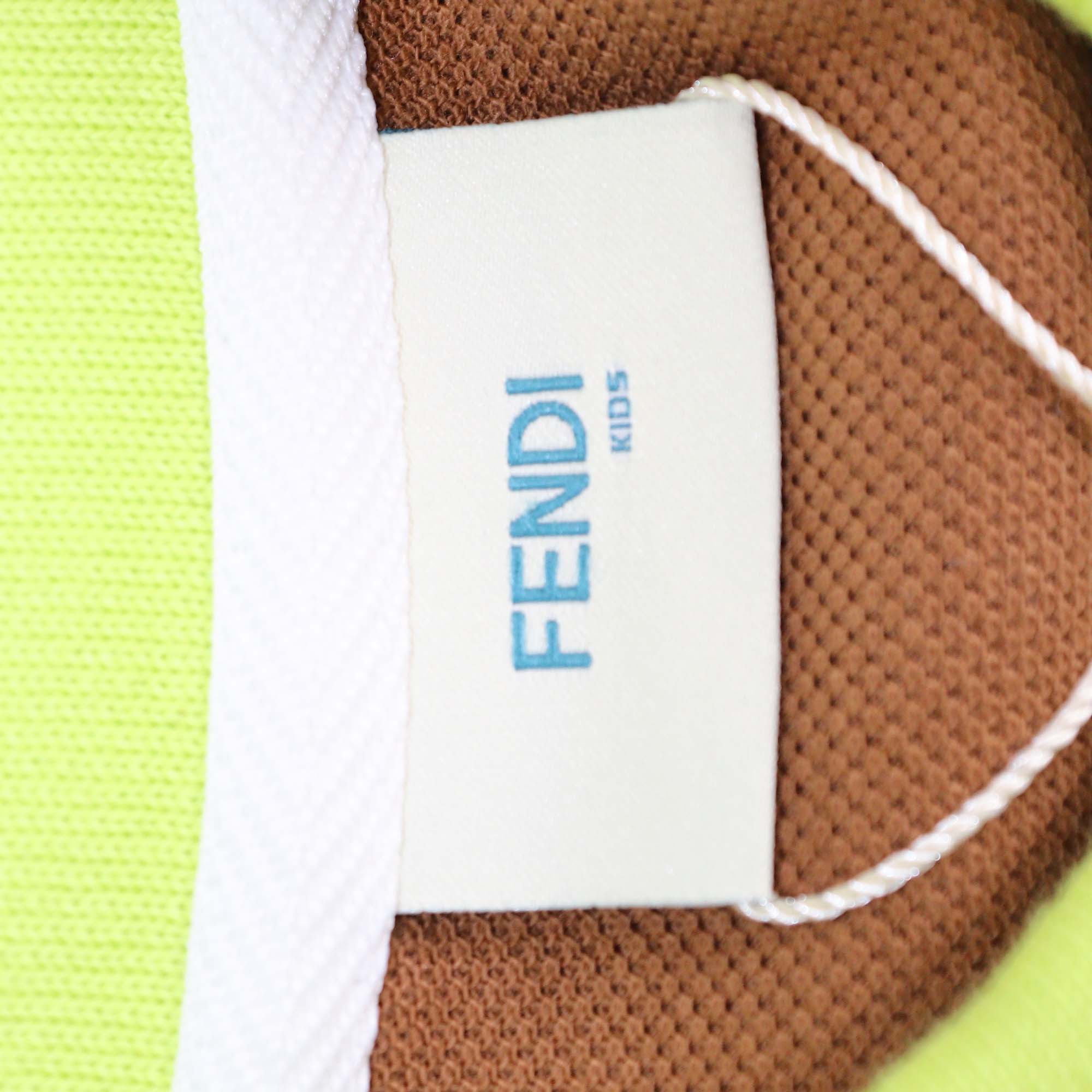 Fendi Kids Multicolor Cotton Pique Polo Shirt