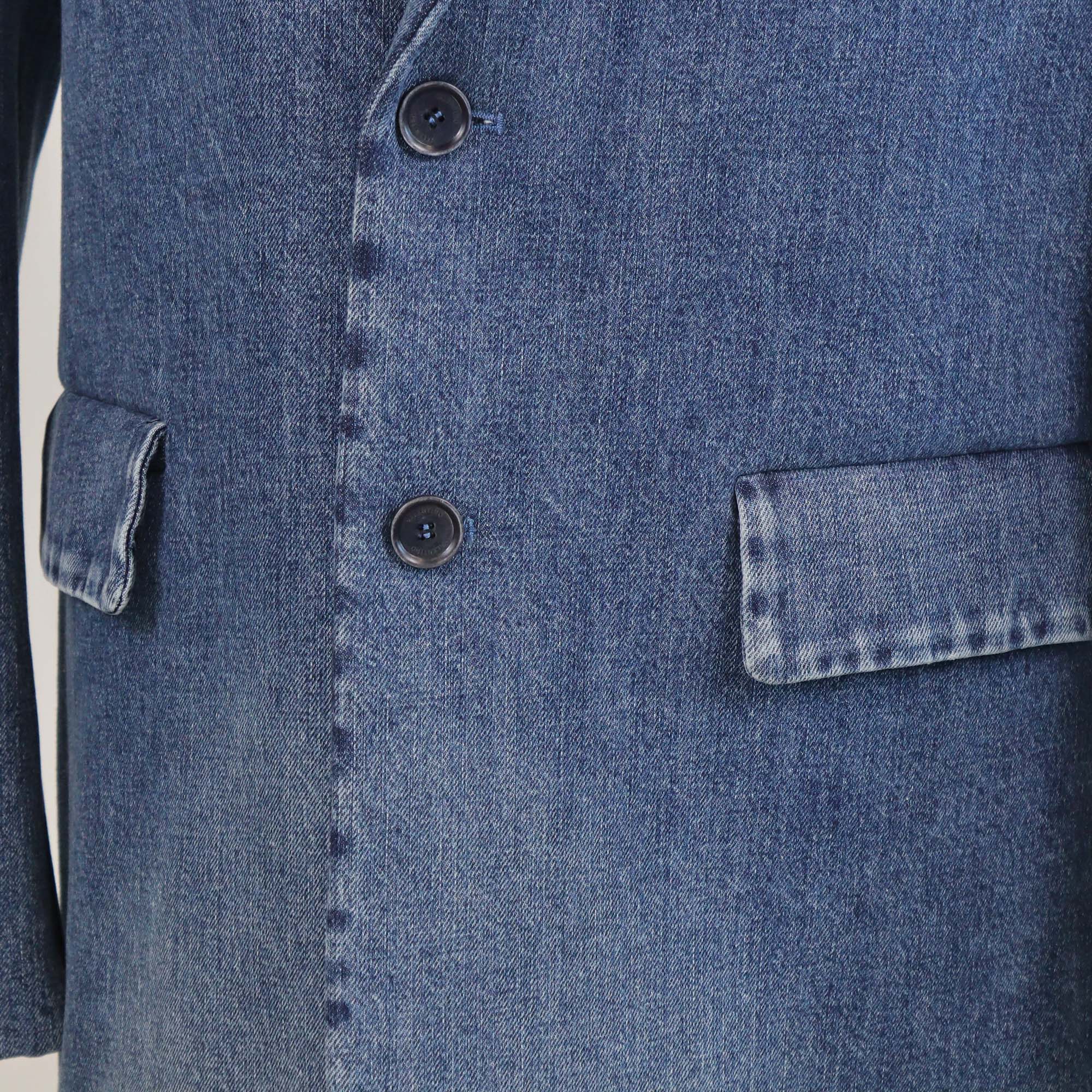 Valentino Blue Washed Denim Single Breasted Blazer