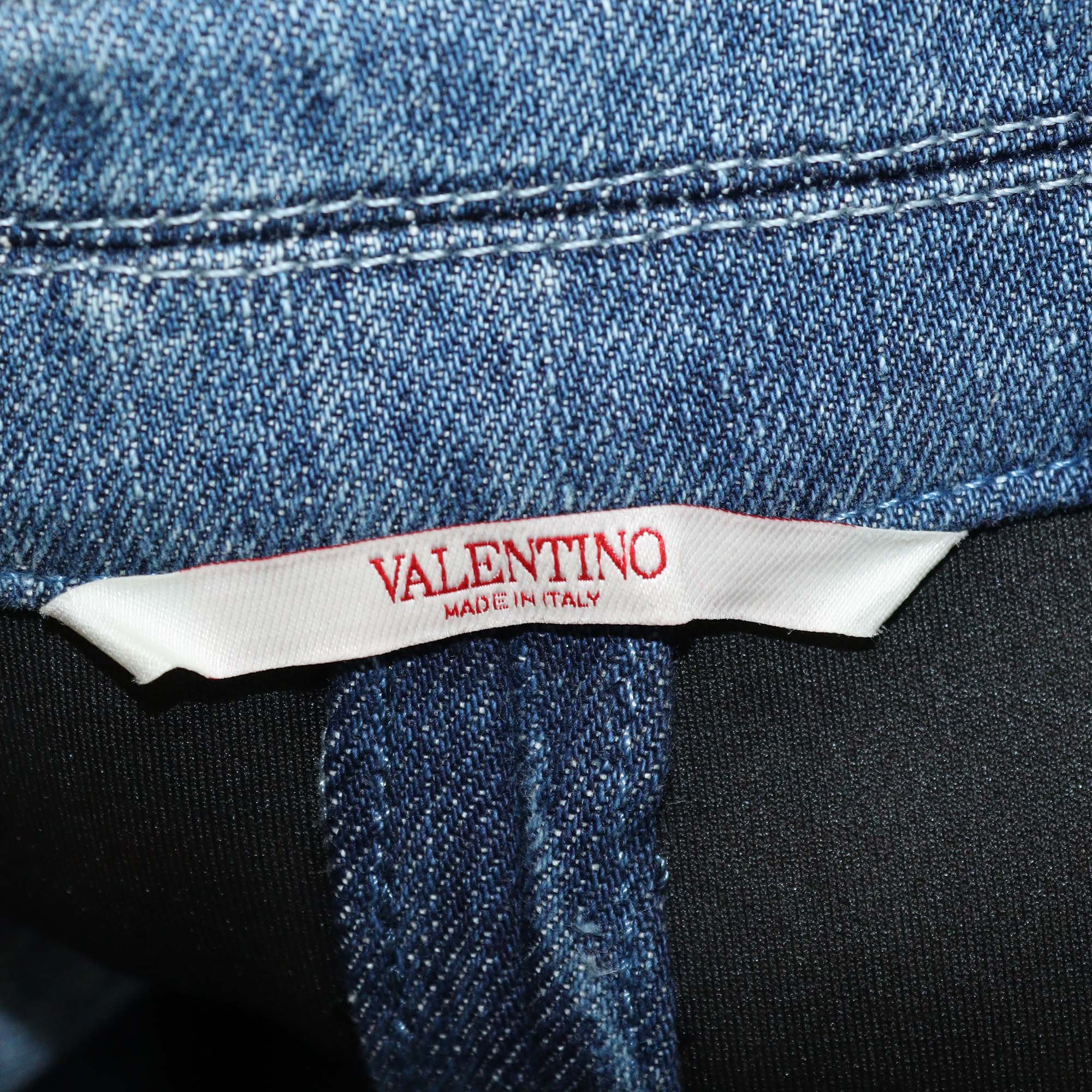 Valentino Blue Washed Denim Single Breasted Blazer