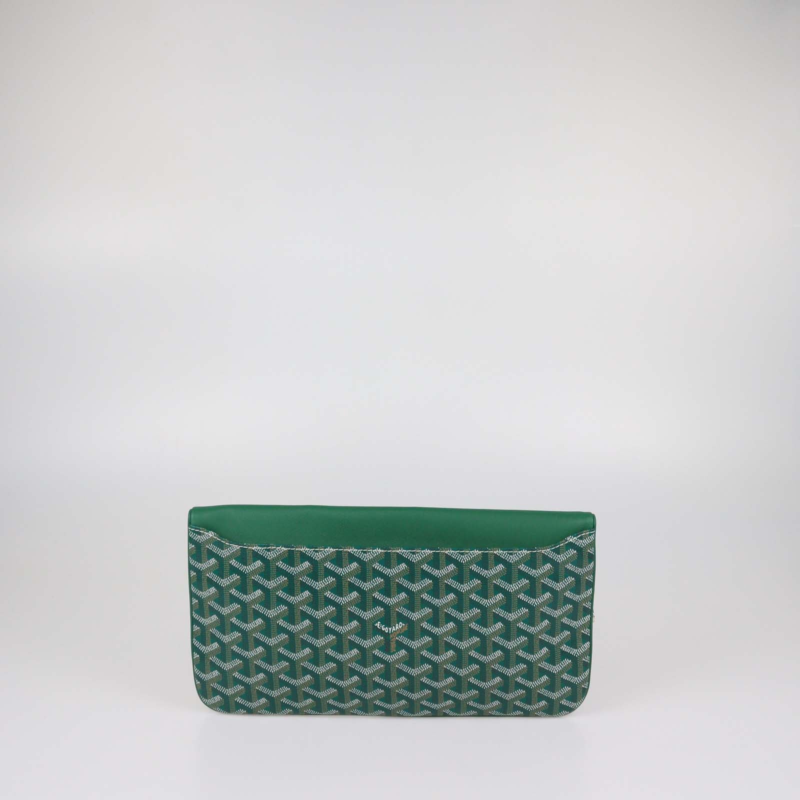 Goyard Green Goyardine Coated Canvas and Leather Sainte Marie MM Clutch