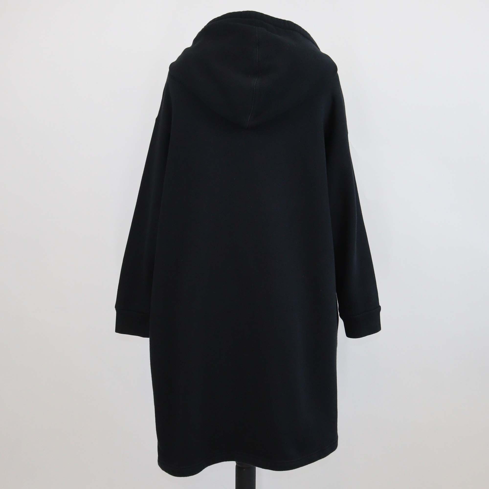 Gucci Black Cotton Logo Print Oversized Hooded Dress