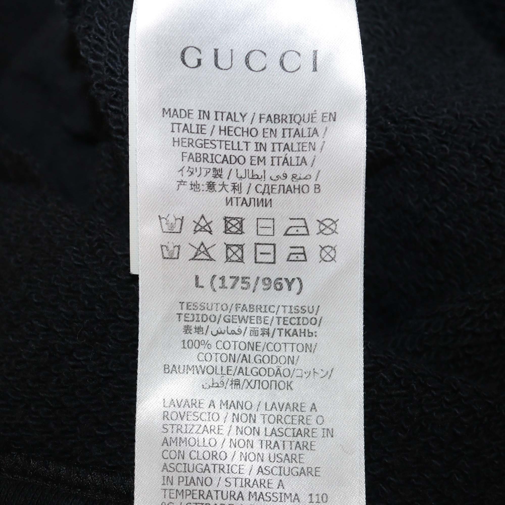 Gucci Black Cotton Logo Print Oversized Hooded Dress