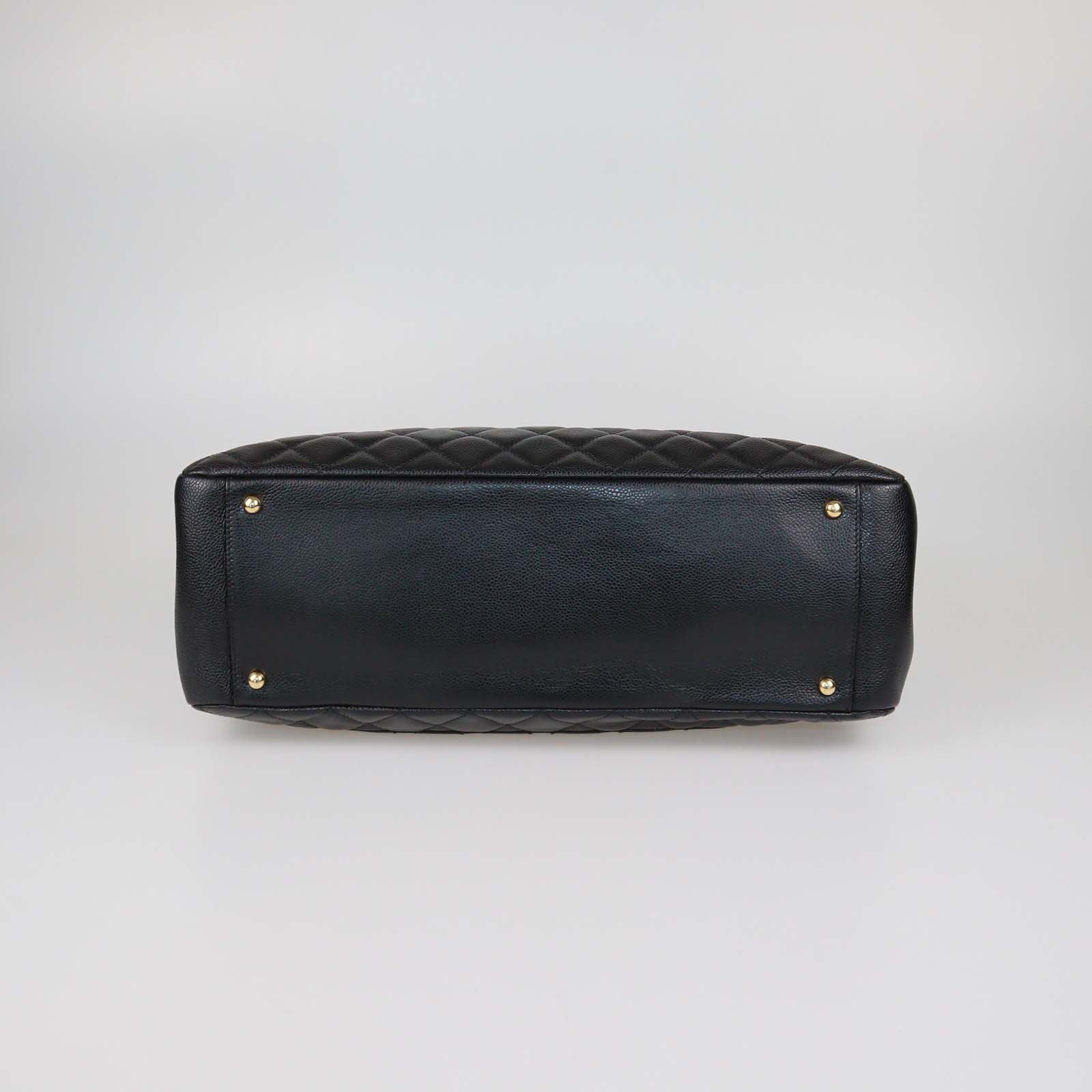 Chanel Black Quilted Caviar Leather XL Grand Shopping Tote