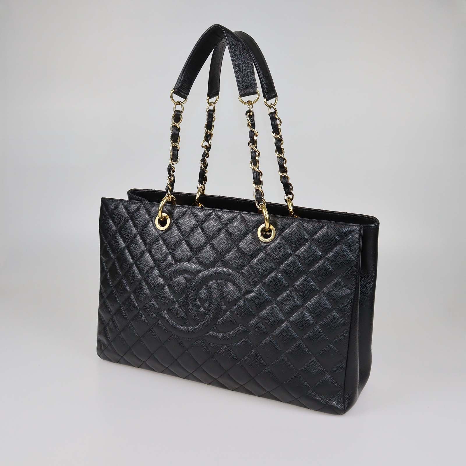 Chanel Black Quilted Caviar Leather XL Grand Shopping Tote