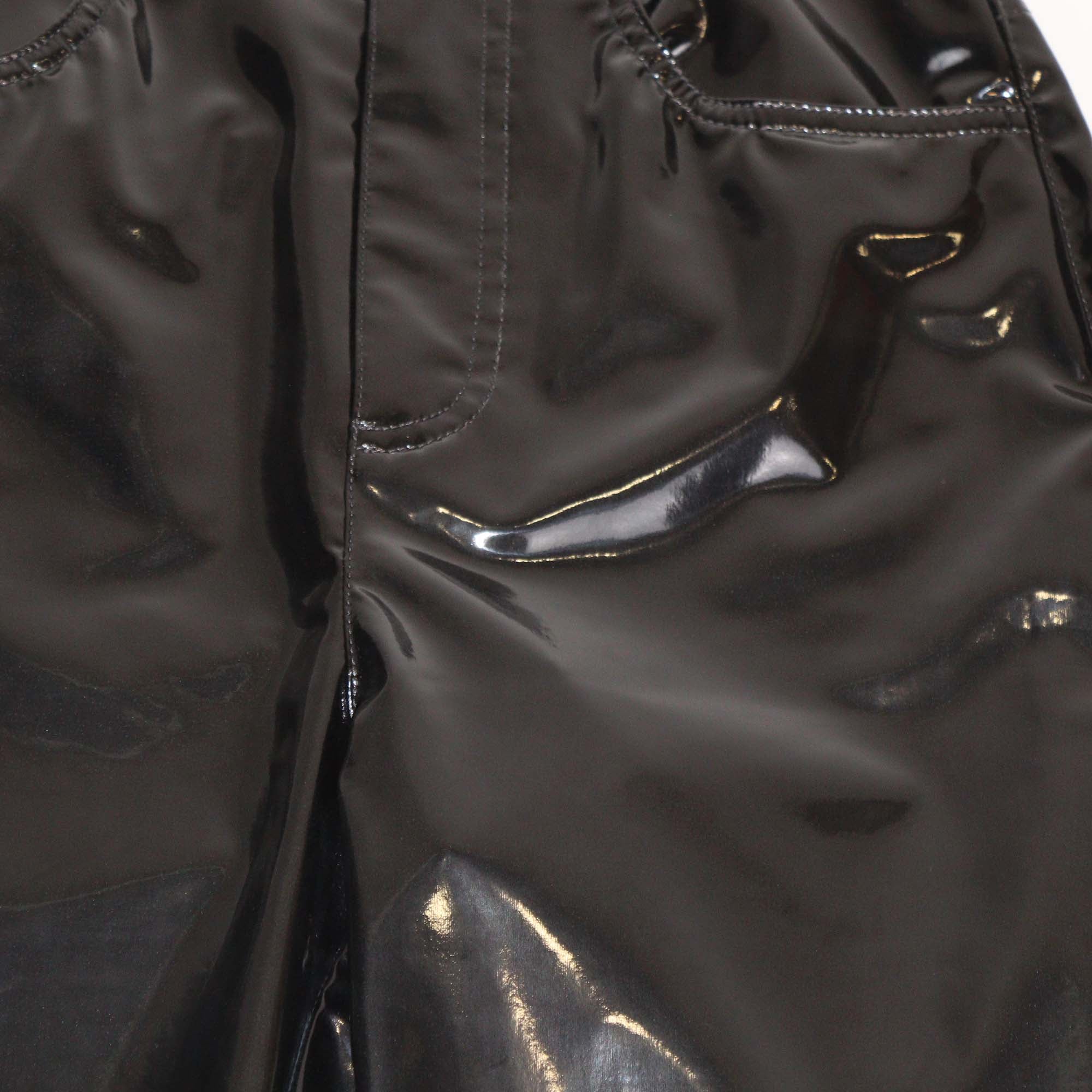 Dolce & Gabbana Black Shiny Coated Fabric Skinny Pants