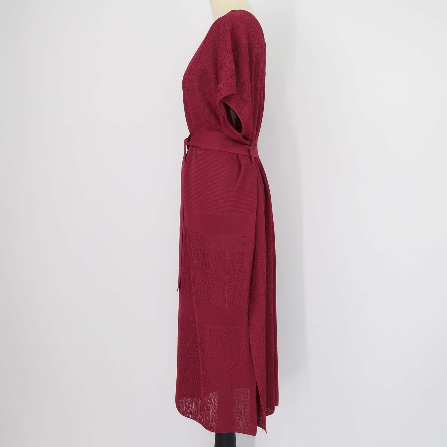 Hermes Lie De Vin Viscose Chaine d'Ancre Long Caftan Dress