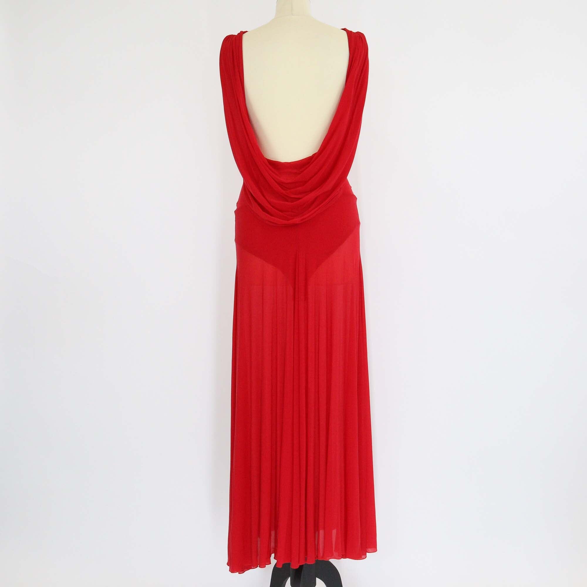 Magda Butrym Red Cupro Drop Waist Maxi Dress Womens Magda Butrym