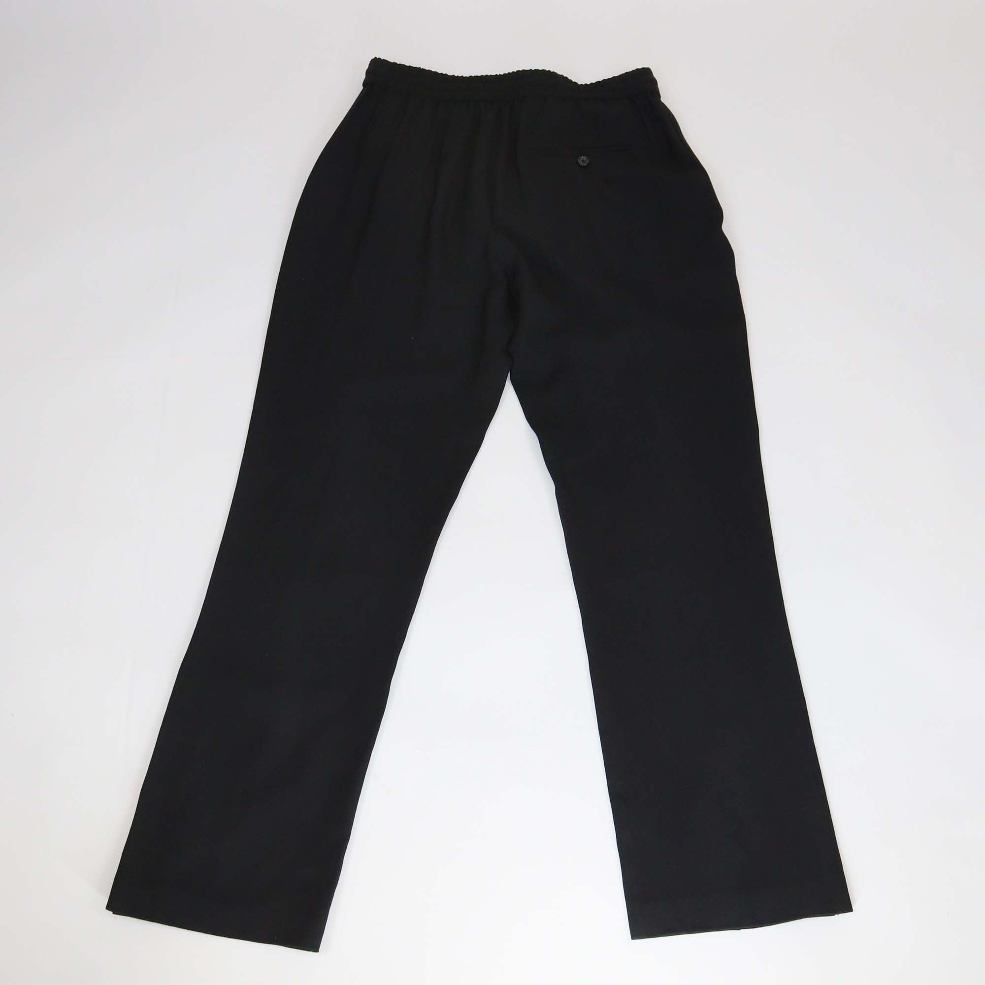 3.1 Phillip Lim Black Blend Wool Button Detail Drawstring Pants