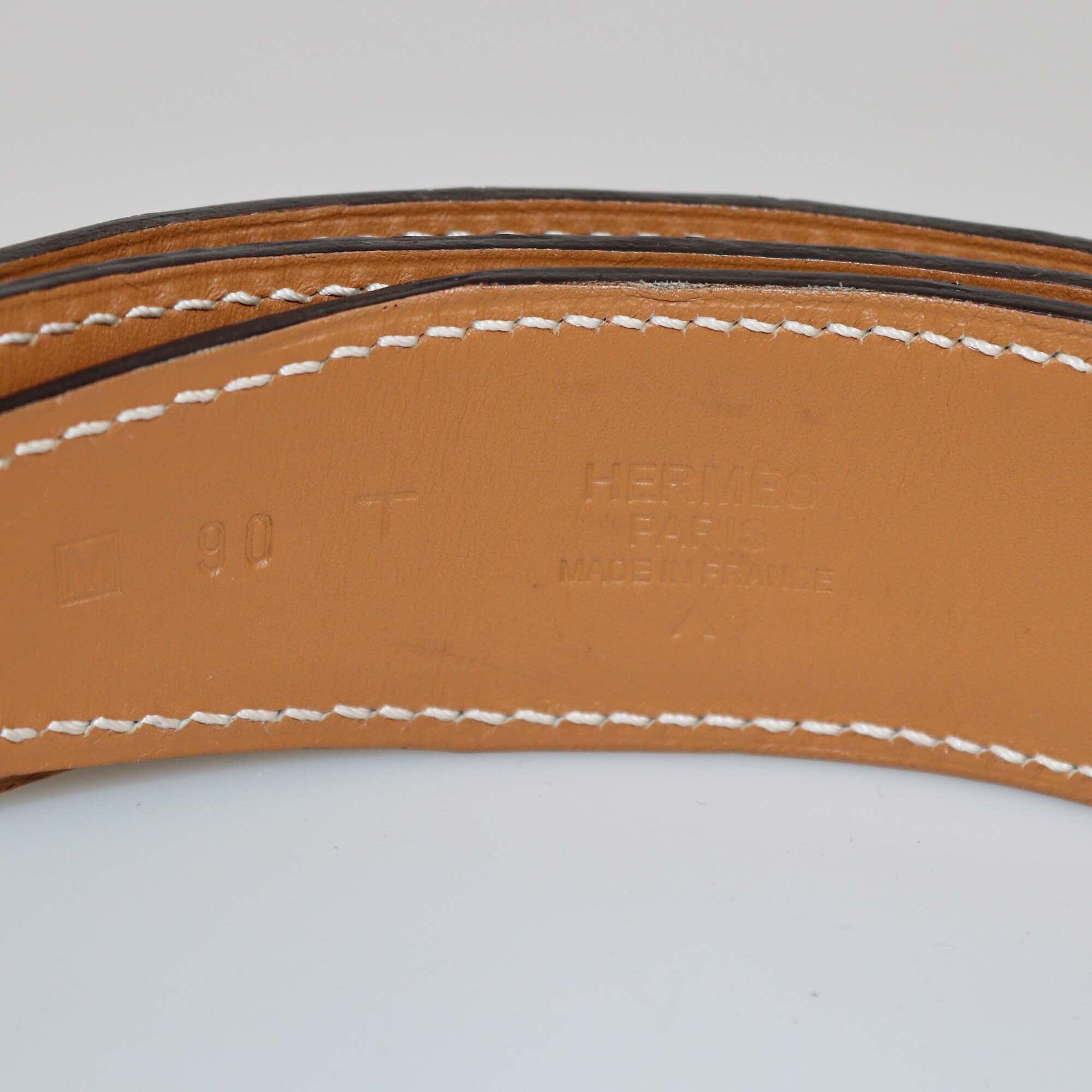 Hermes Miel Shine Crocodile Porosus H Buckle Belt Womens Hermes